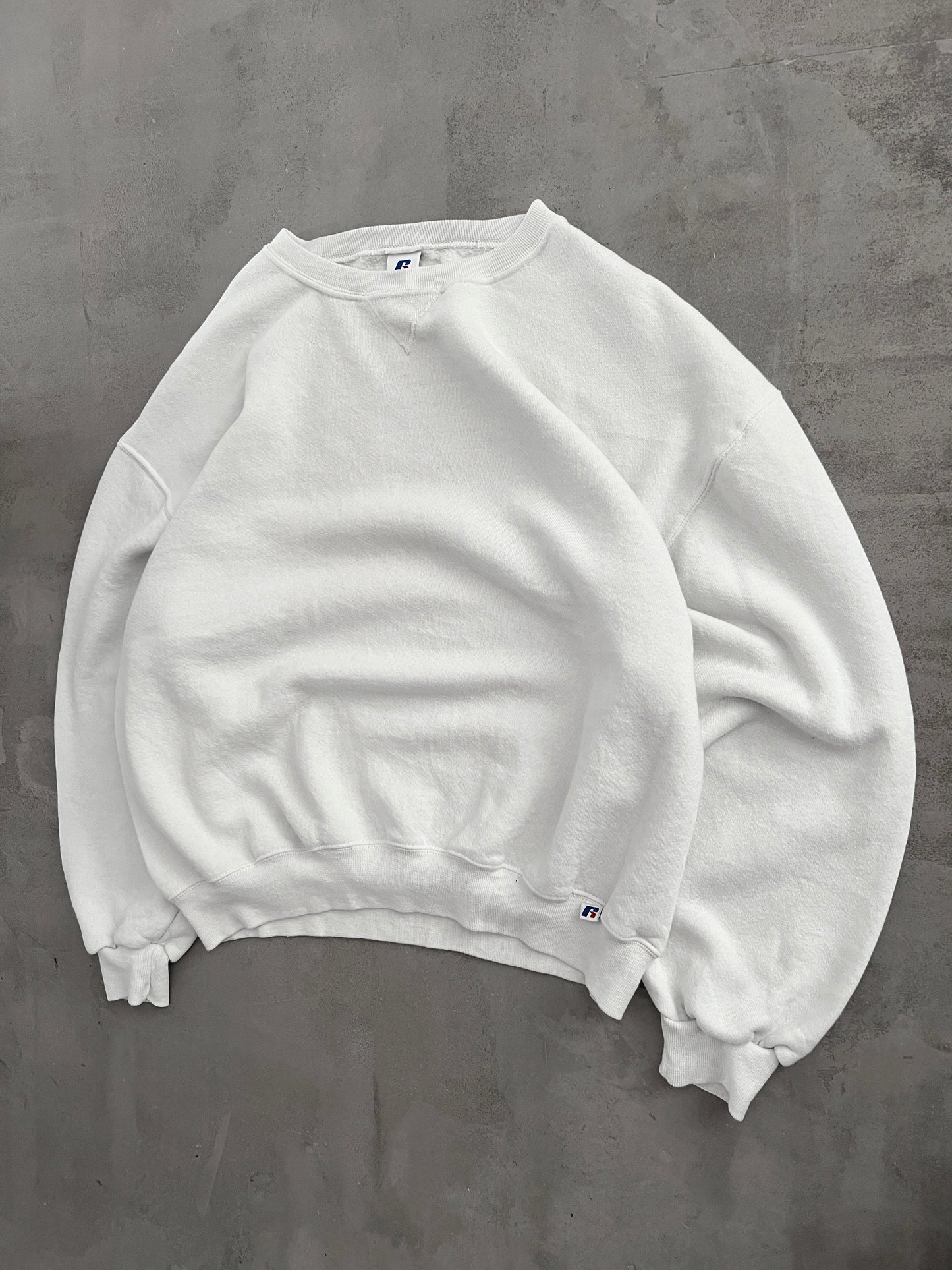WHITE RUSSELL SWEATER - 1990S - S