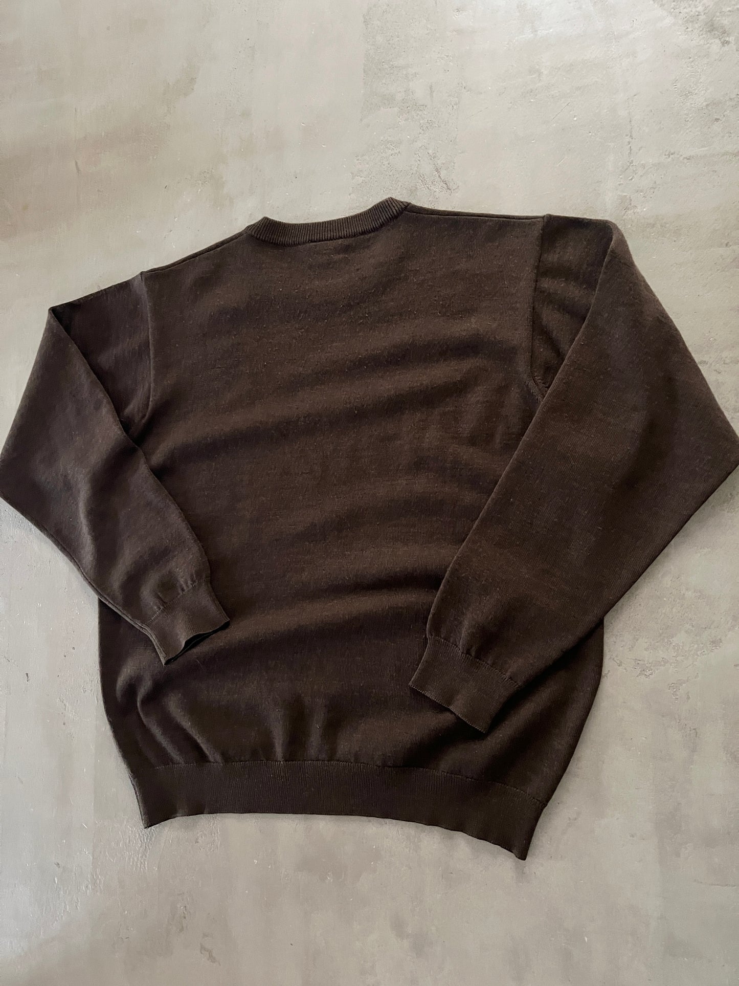 MOCHA LACOSTE KNIT SWEATER - 2000S - M/S