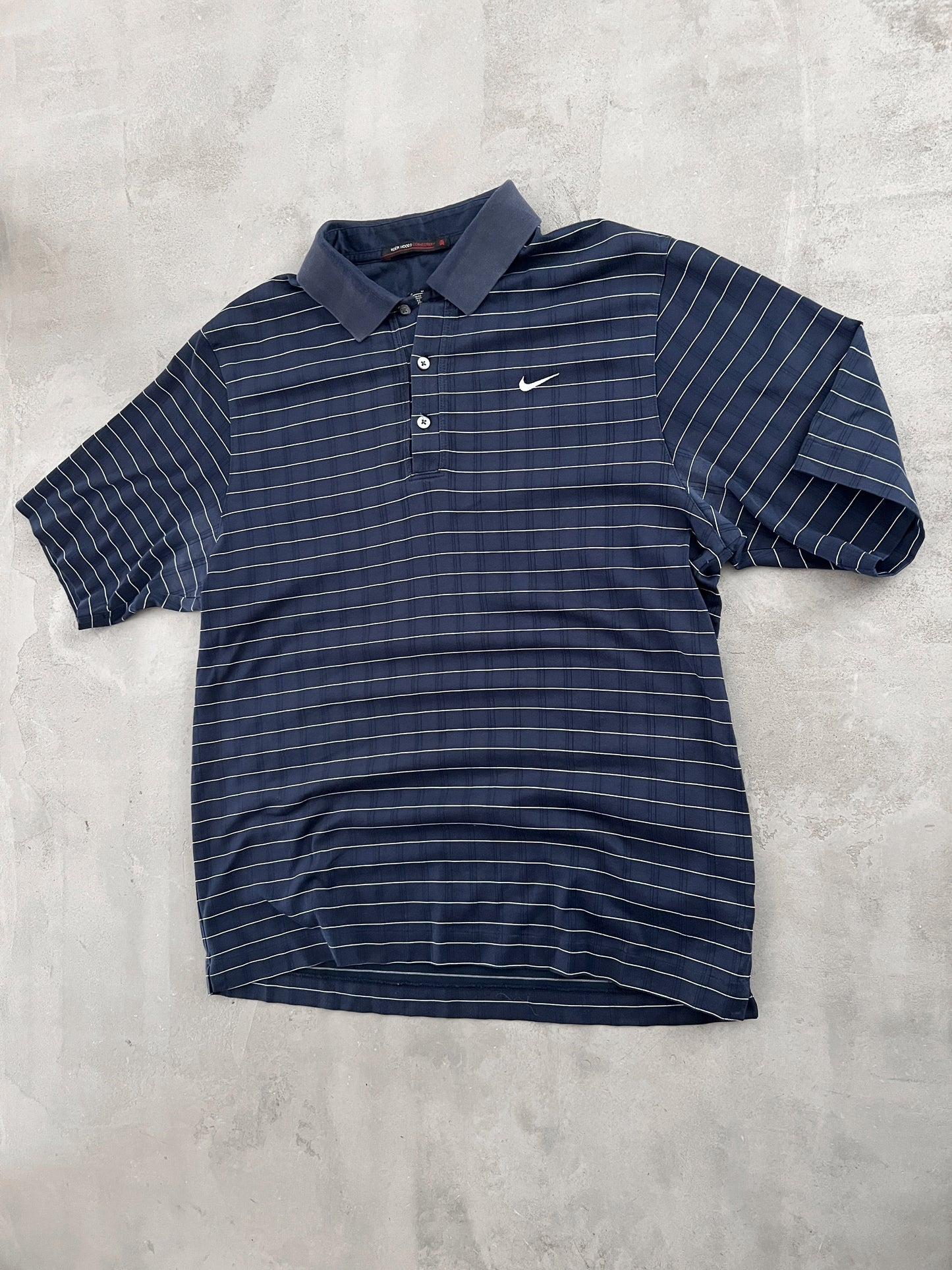 NAVY NIKE GOLF TIGER WOODS POLO - 2000S - M