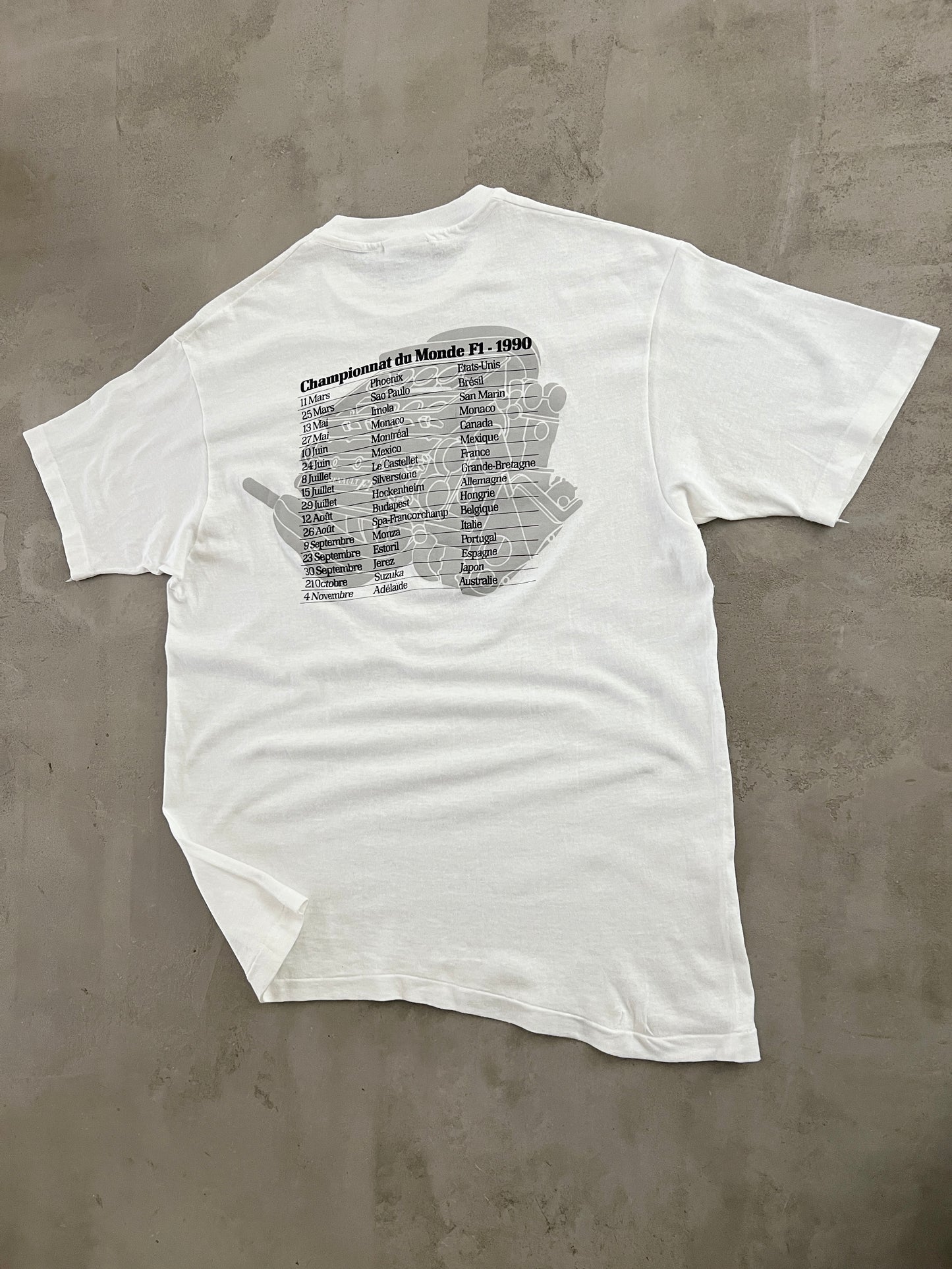 WHITE RENAULT F1 RACING TEE - 1990 - M/L