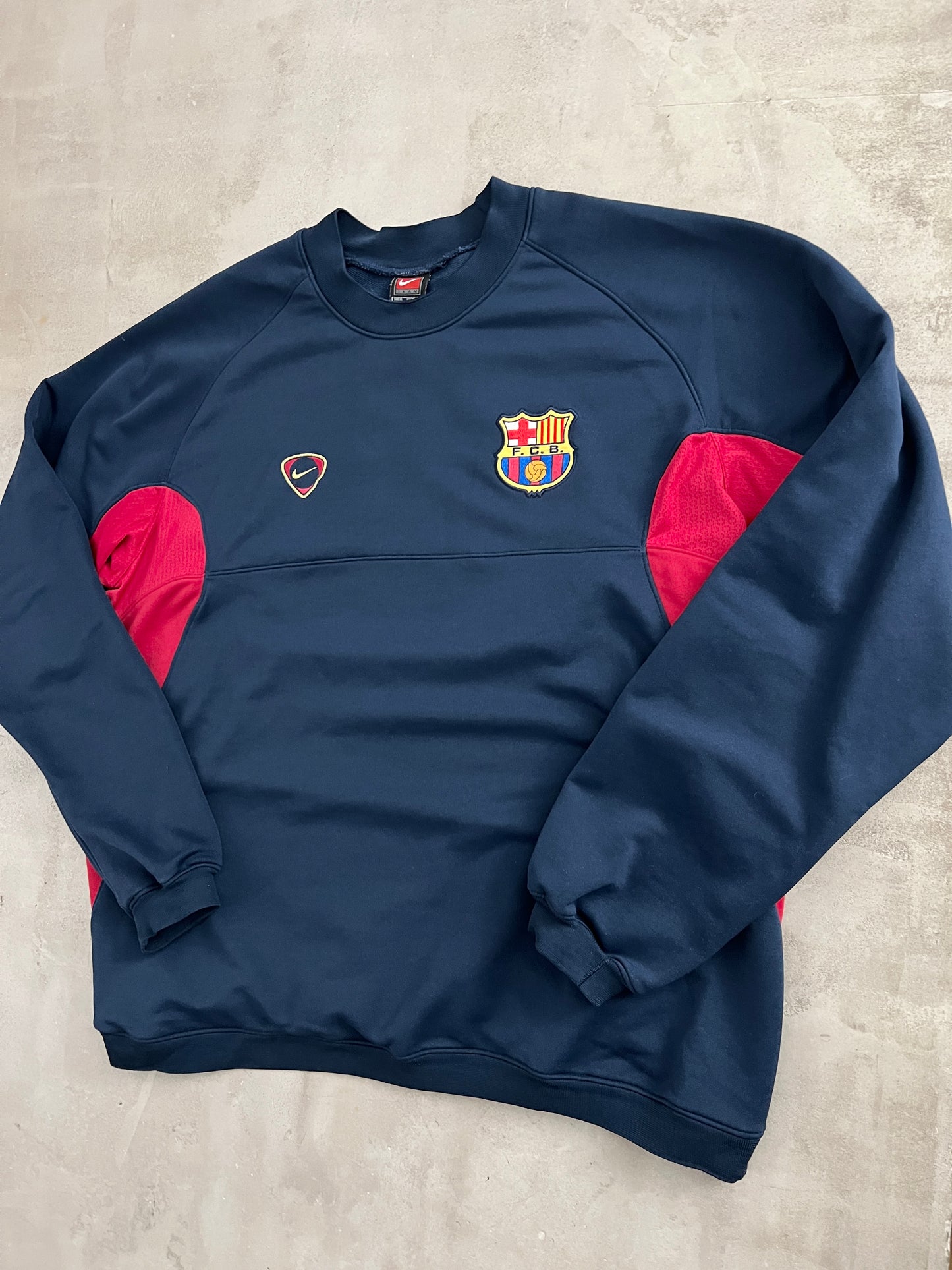 NAVY FC BARCELONA NIKE SWEATER - 2000S - XL