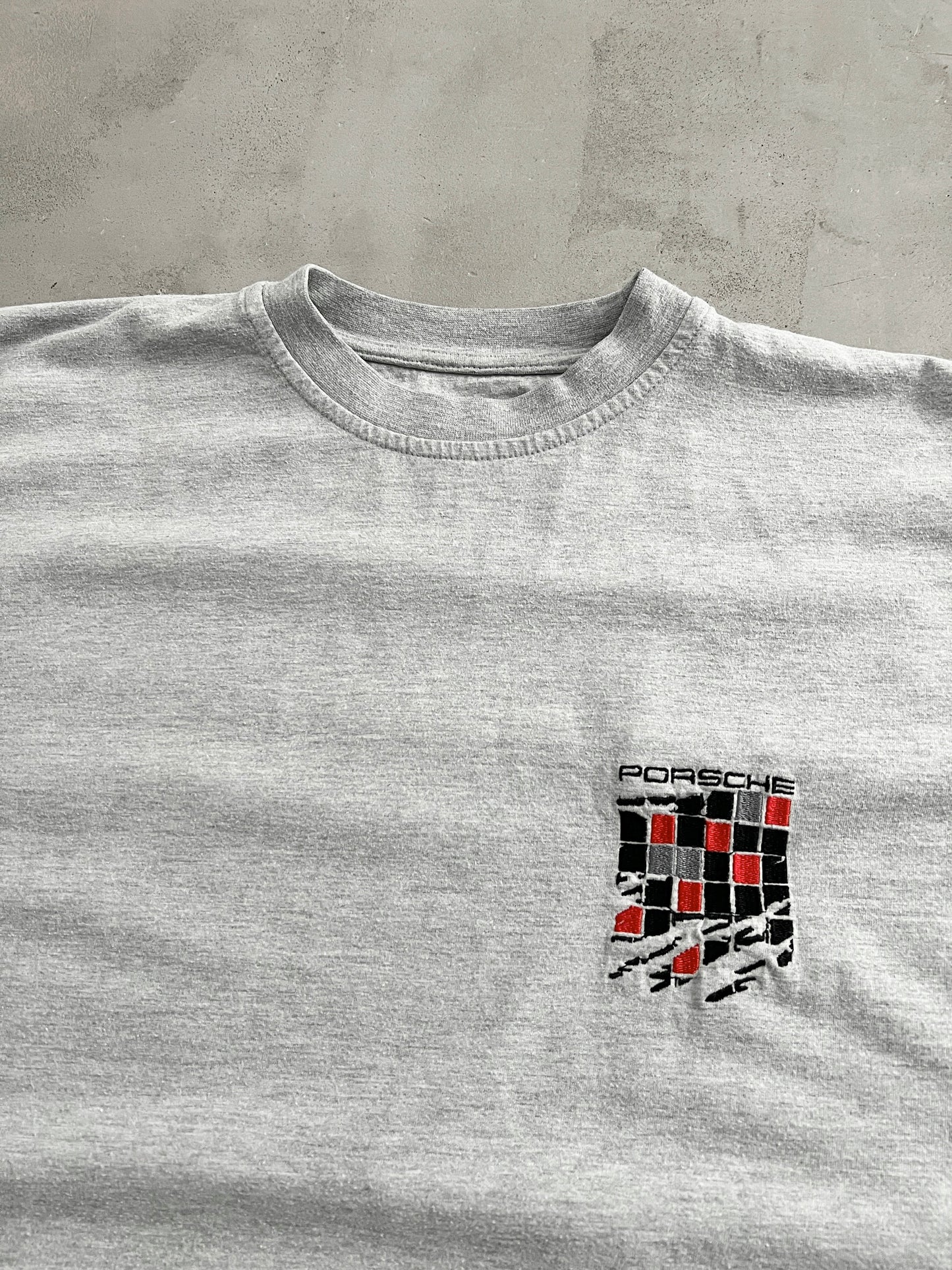 GREY PORSCHE TEE - 1990S - L