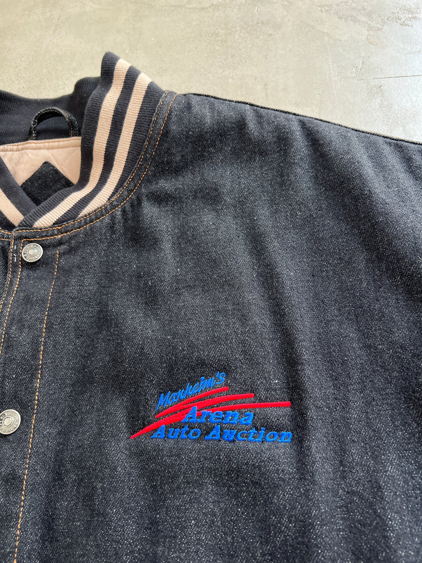GREY/CREME AUDI STAFF JACKET - 1990S - L/XL