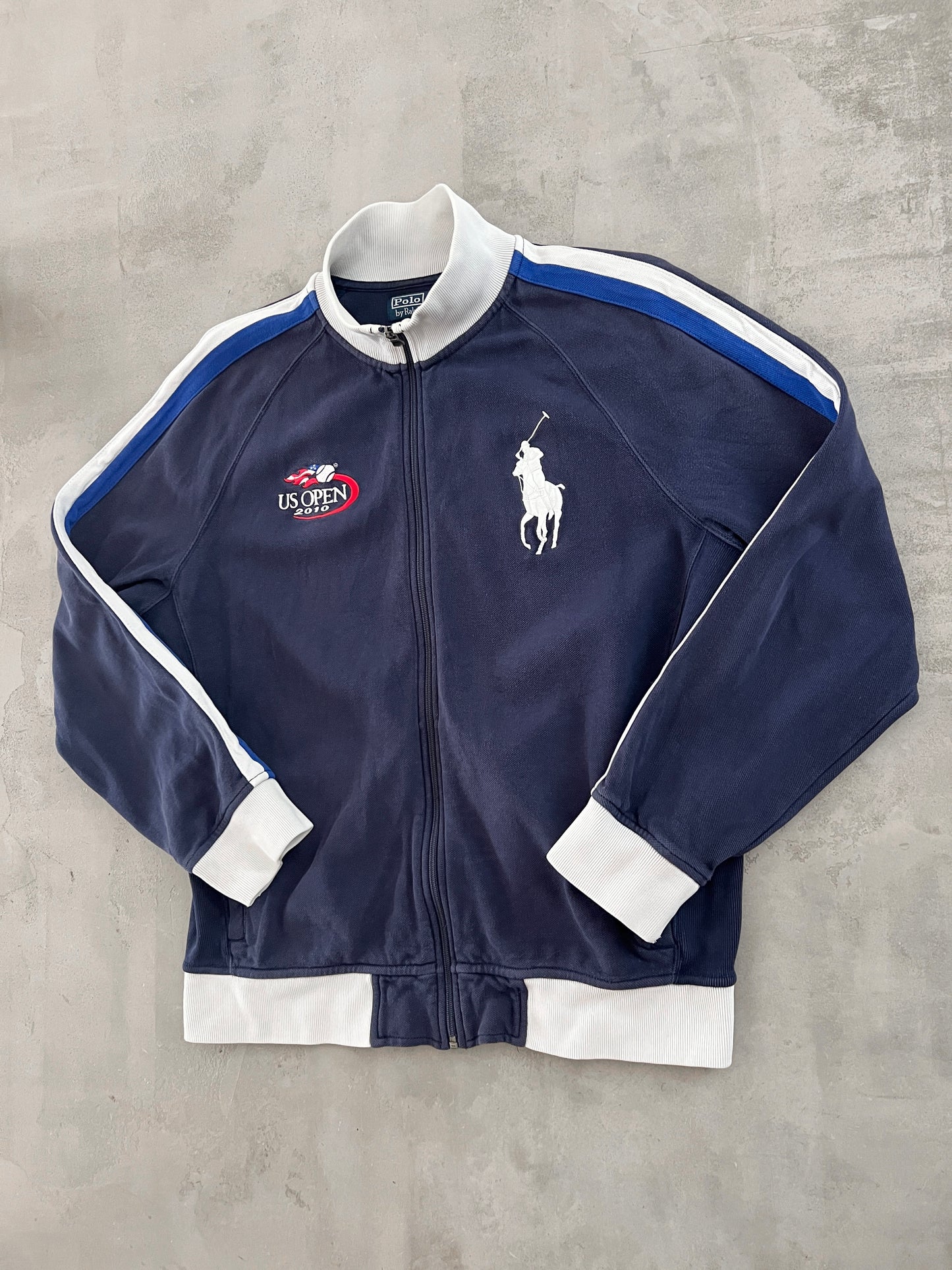 NAVY US OPEN RALPH LAUREN JACKET - 2000S - L