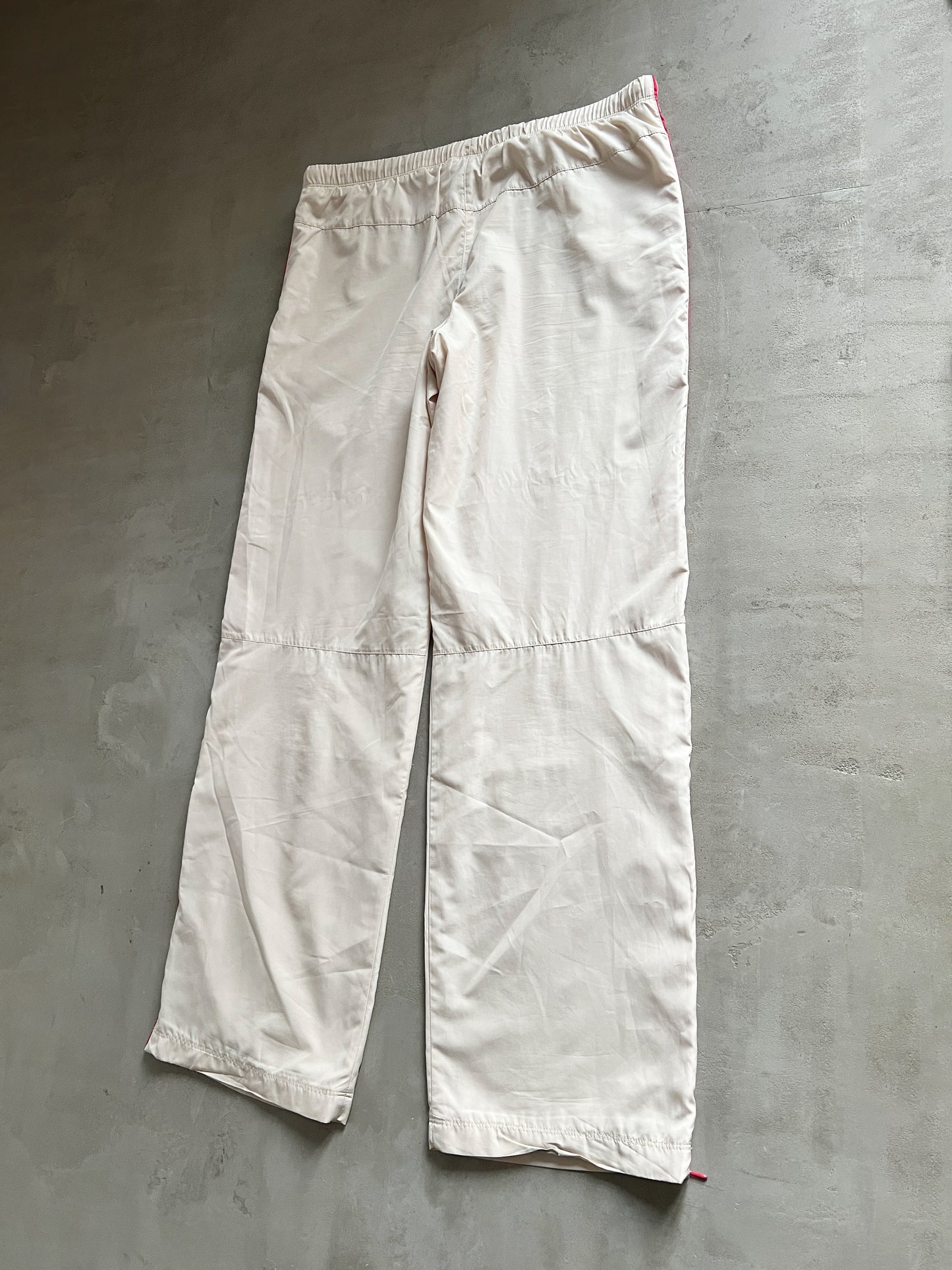CREME/ROSE NIKE TRACK PANTS - 2000S - WOMENS L