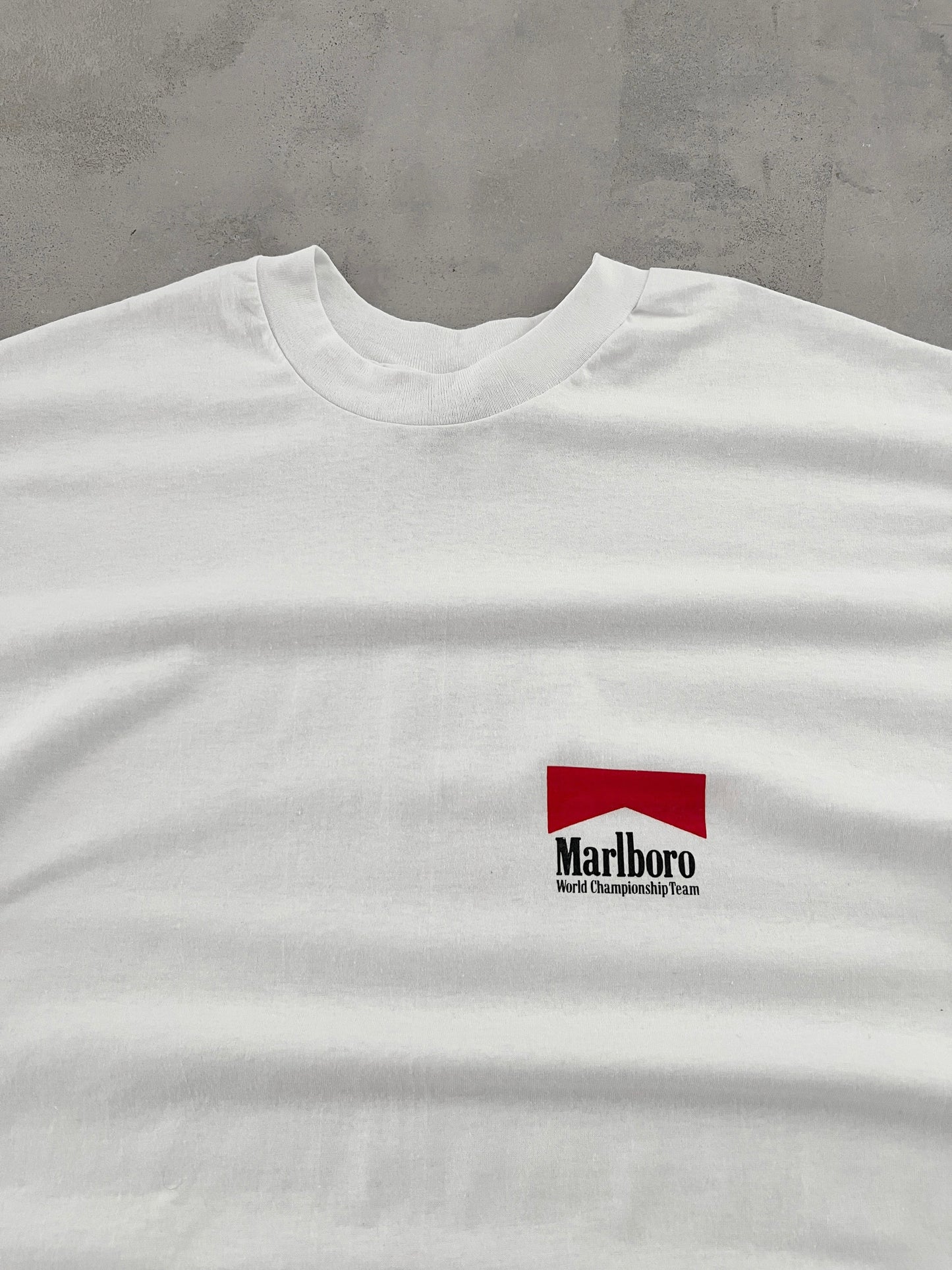 WHITE MARLBORO RACING TEE - 1990S - XL