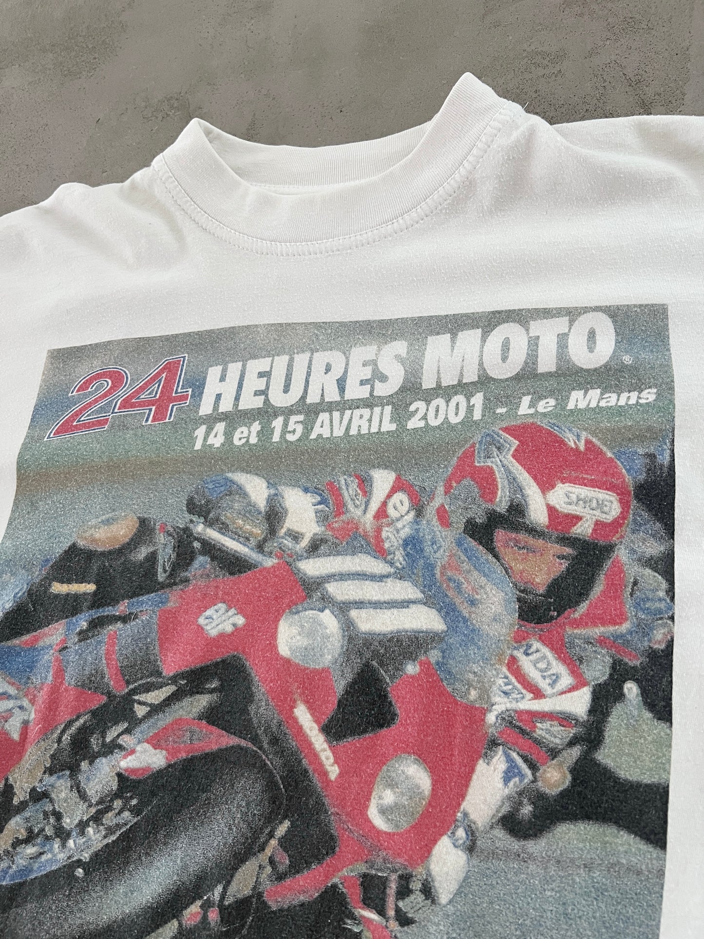 WHITE 24H LE MANS MOTO TEE - 2001 - M