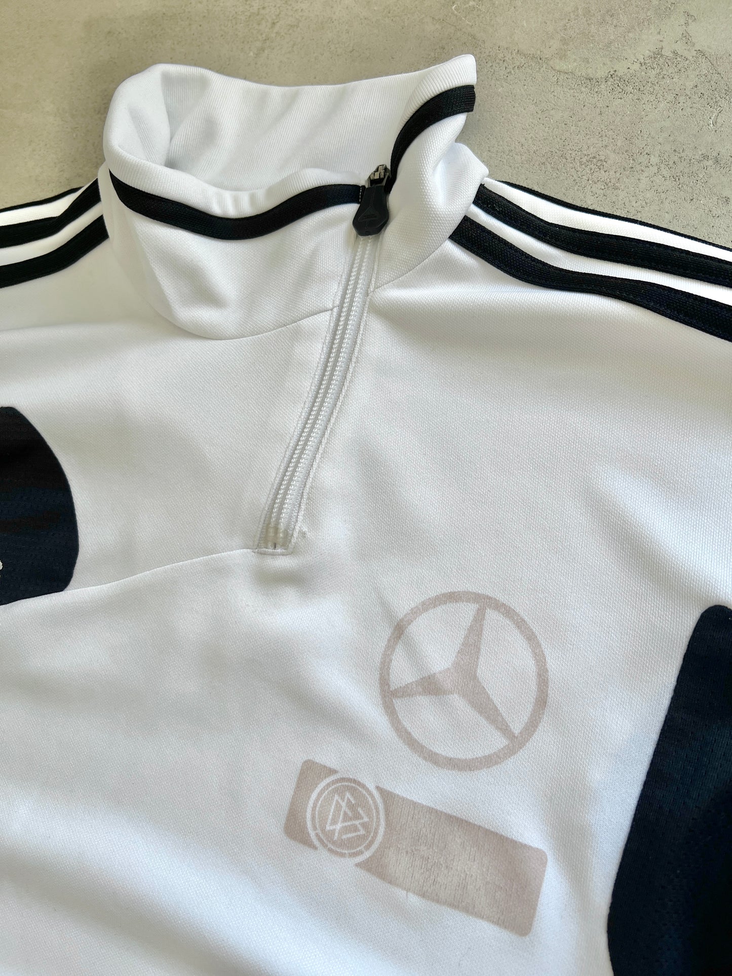WHITE GERMANY X MERCEDES HALF ZIP - 2000S - L