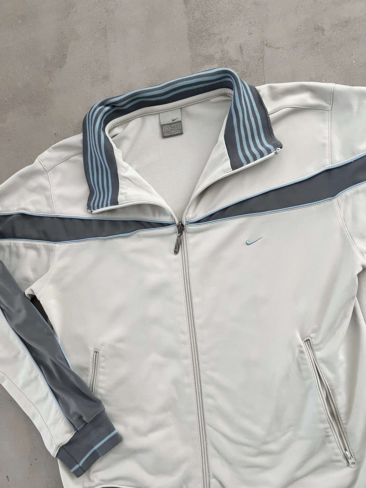 GREY/BABY BLUE NIKE JACKET - 2000S - S