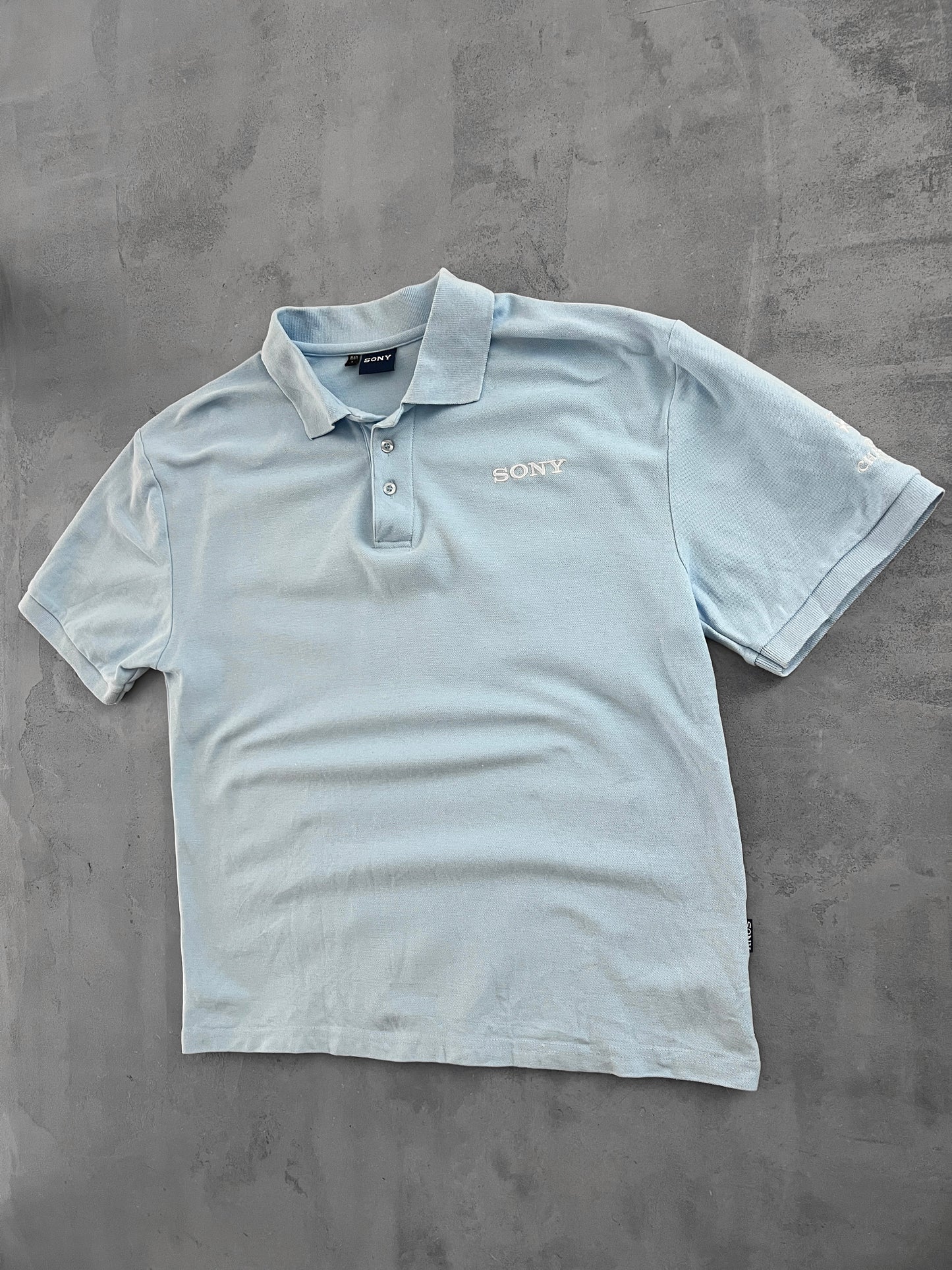 BABY BLUE SONY CHAMPIONS LEAGUE POLO - 2000S - M