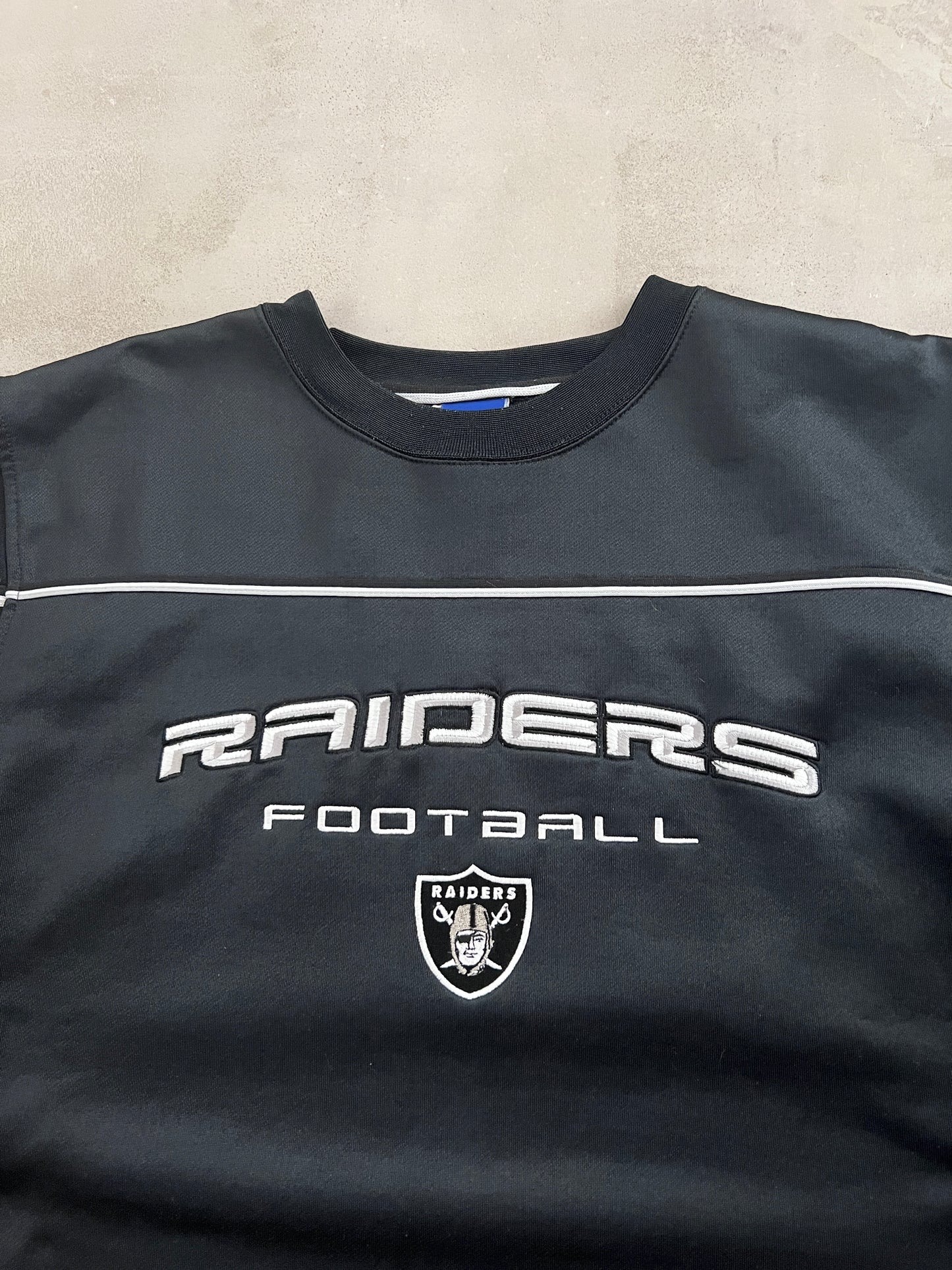 BLACK LA RAIDERS NFL SWEATER - 1990S - XL