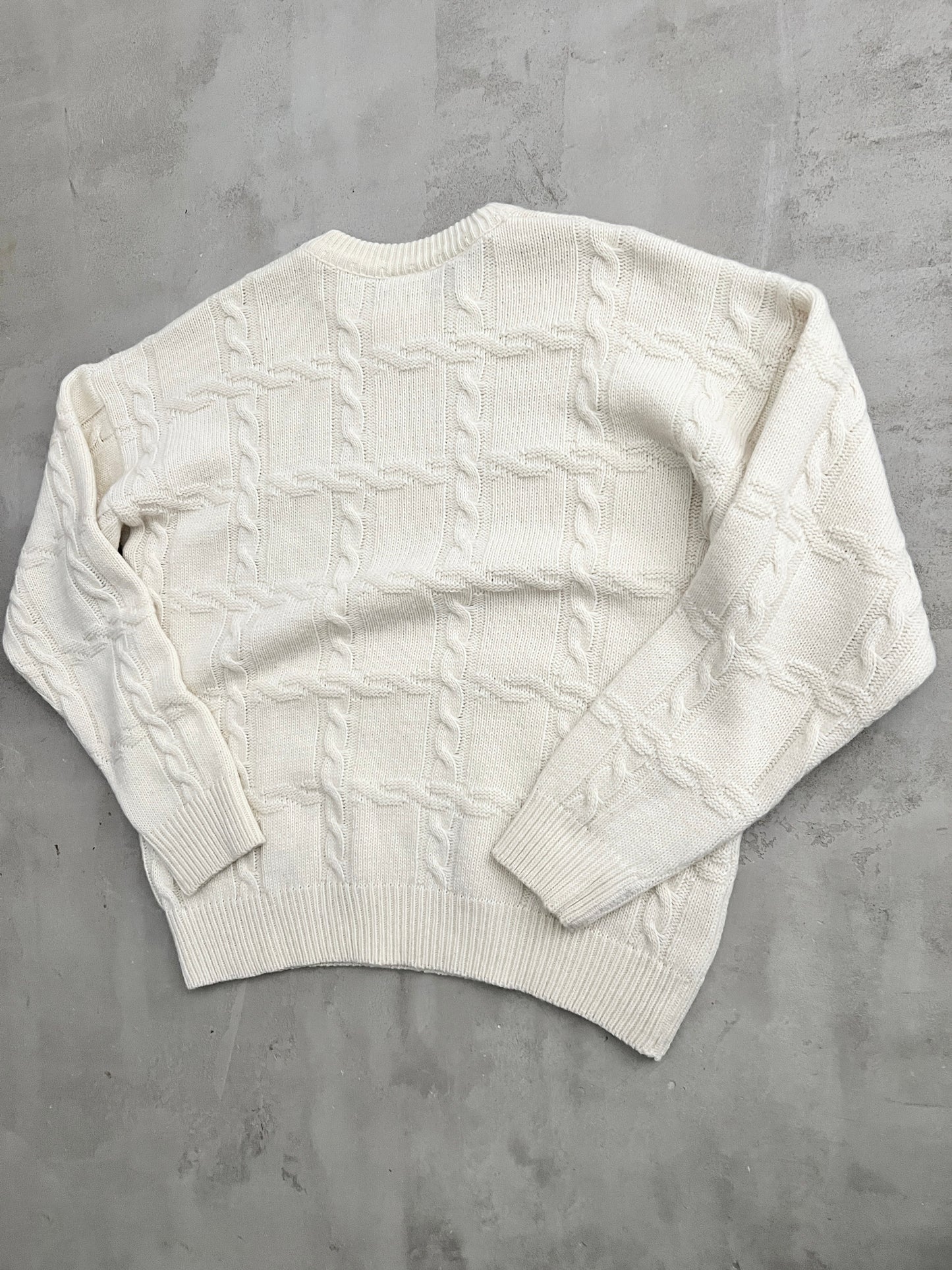 CREME LACOSTE KNIT SWEATER - 2000S - S/M