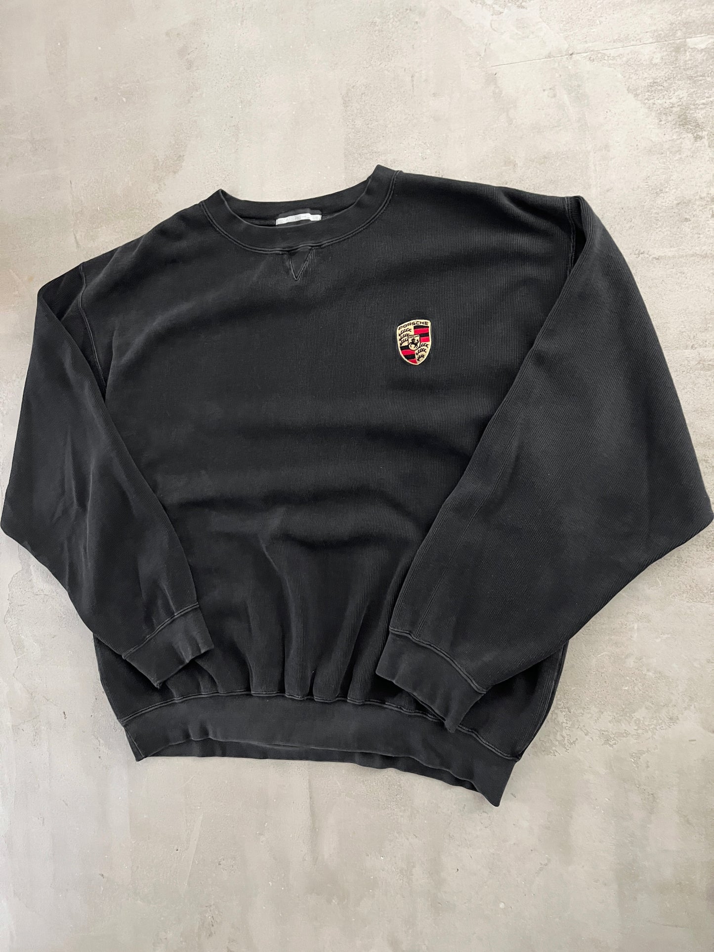 BLACK PORSCHE SWEATER - 1990S - XL/L
