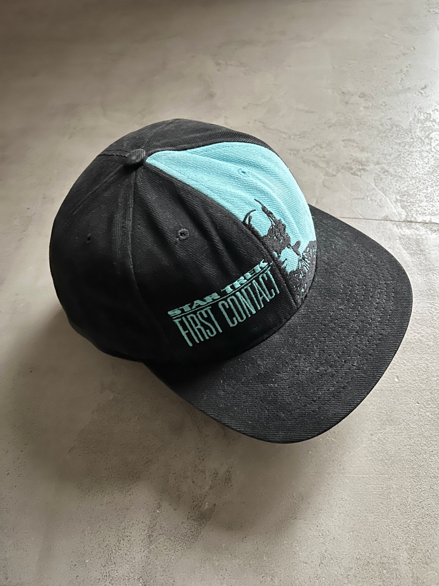 BLACK/BABY BLUE STAR TREK CAP - 1990S