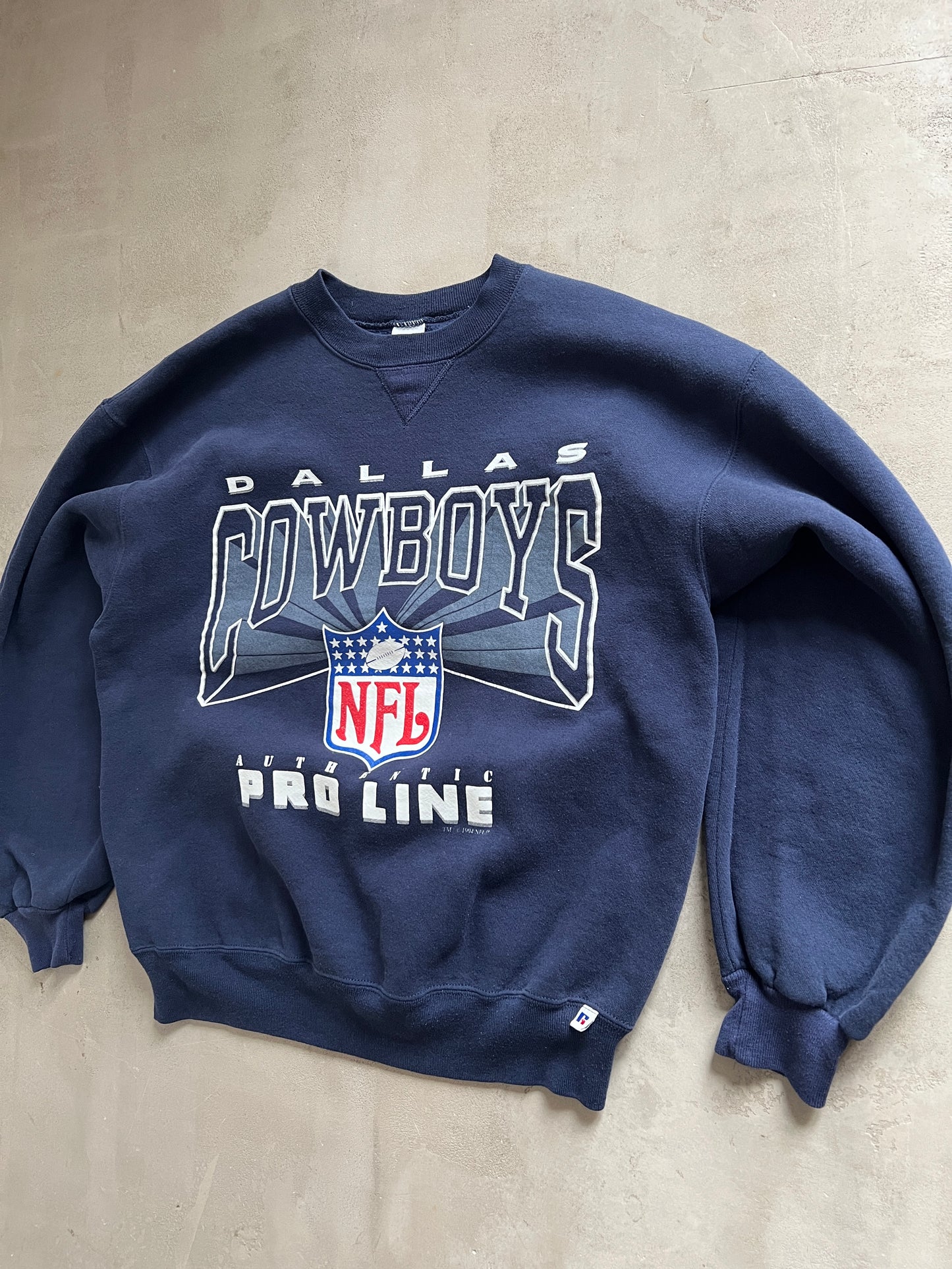 NAVY DALLAS NFL RUSSELL SWEATER - 1990S - M