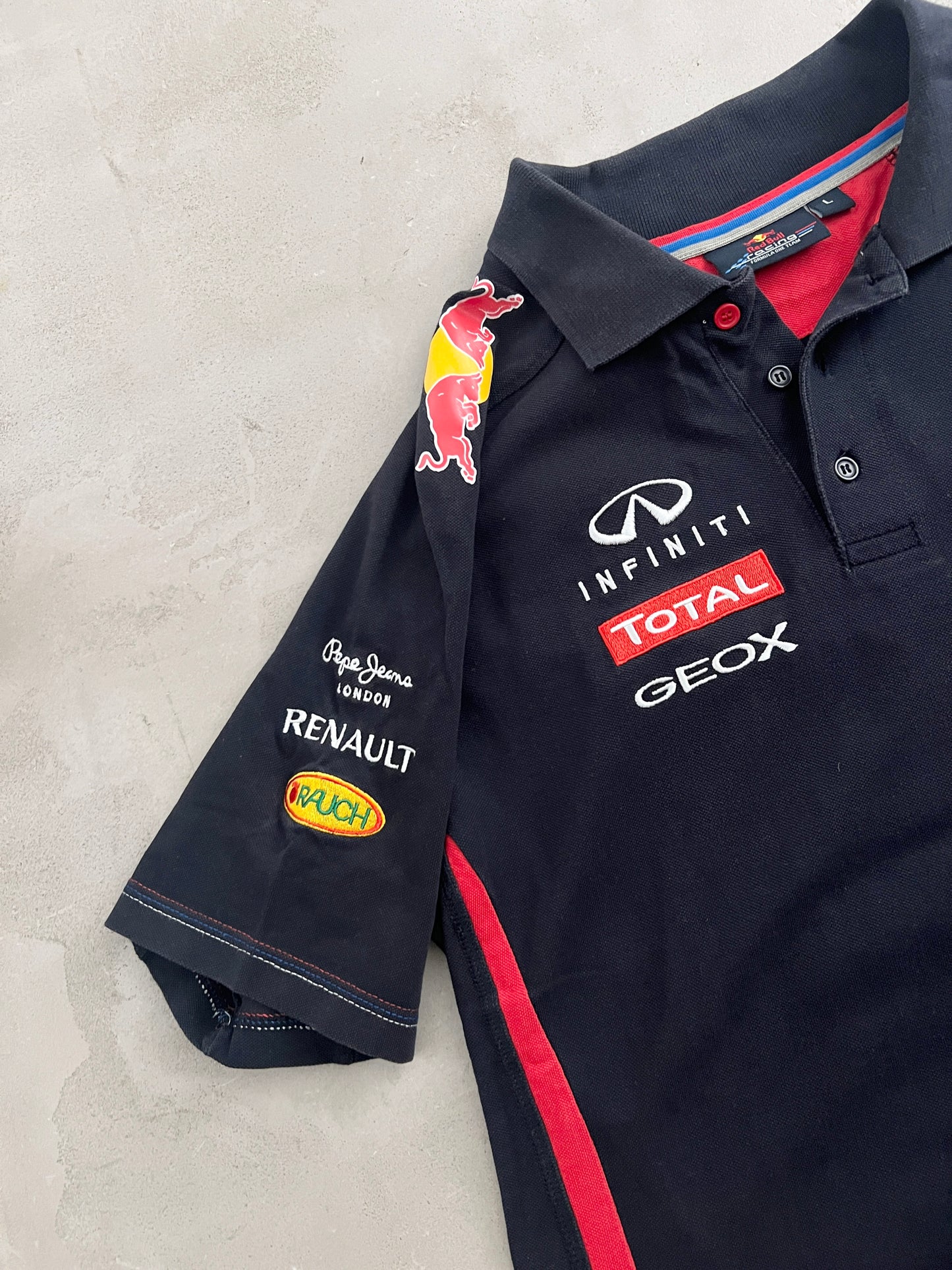 BLACK RED BULL RACING POLO - 2000S - M