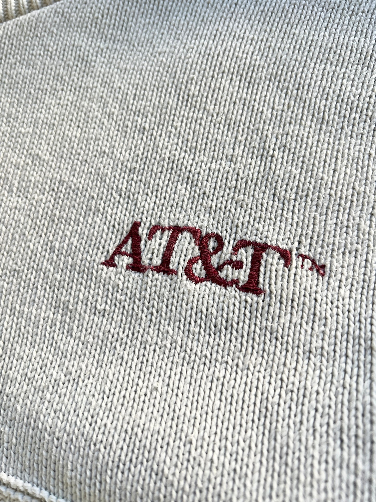 CREME AT&T PROMO KNIT SWEATER - 1990S - L/M