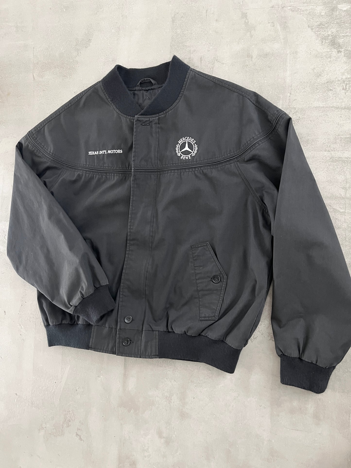 BLACK MERCEDES BENZ JACKET - 1990S - M