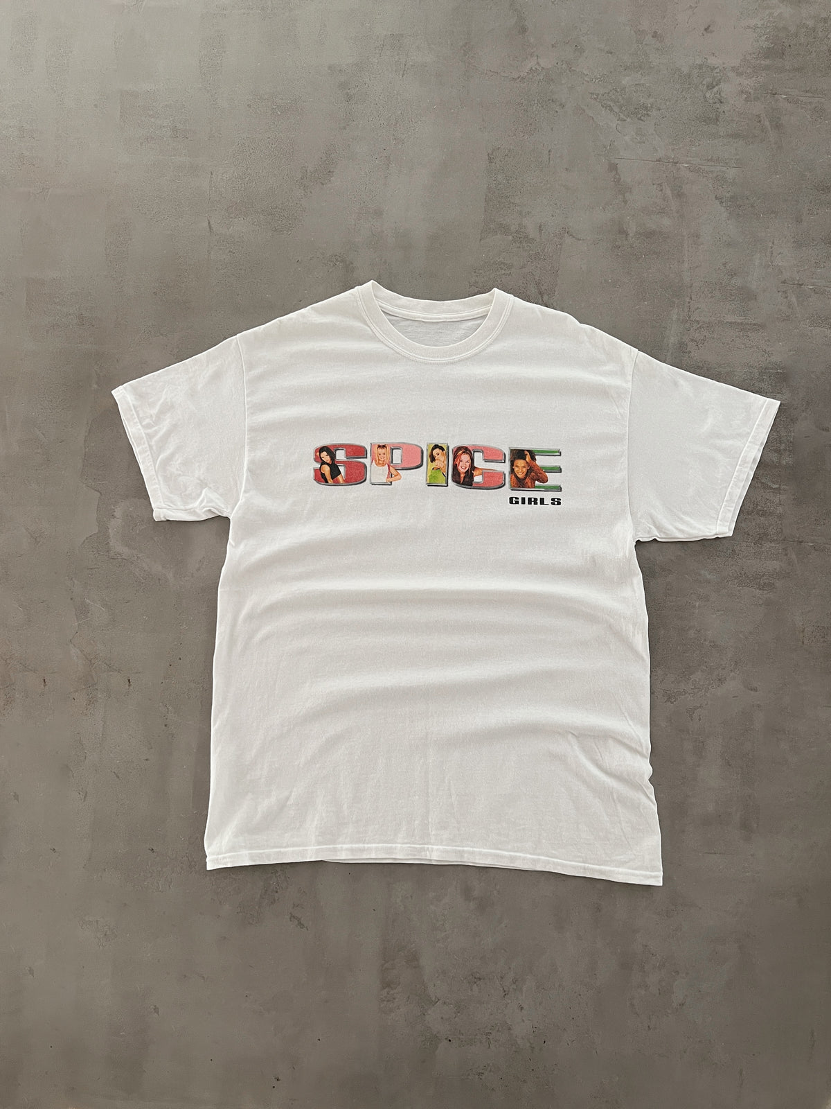 WHITE SPICE GIRLS TEE - 1990S - XL/L