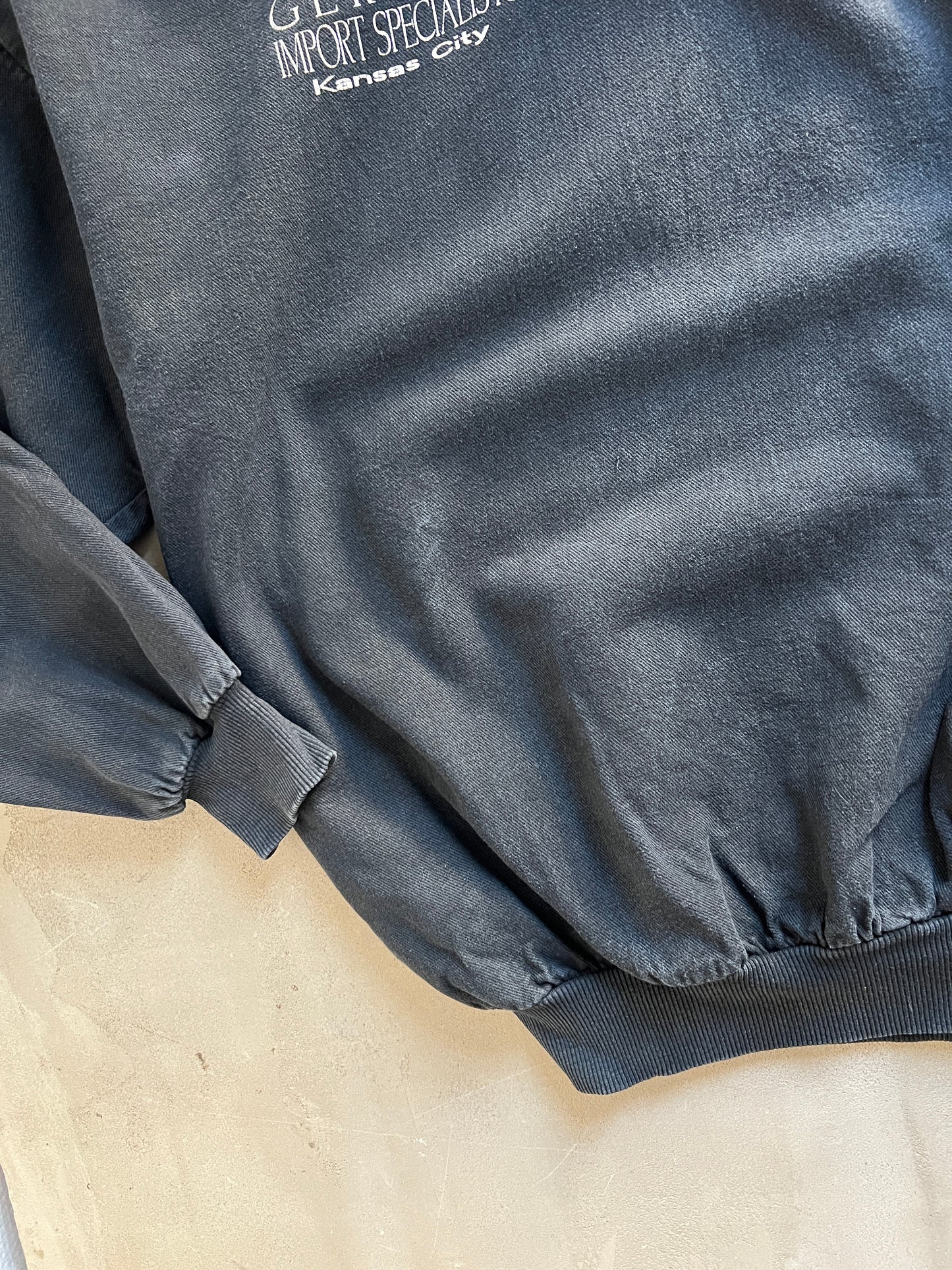 FADED BLACK MERCEDES BENZ SWEATER - 1990S - L