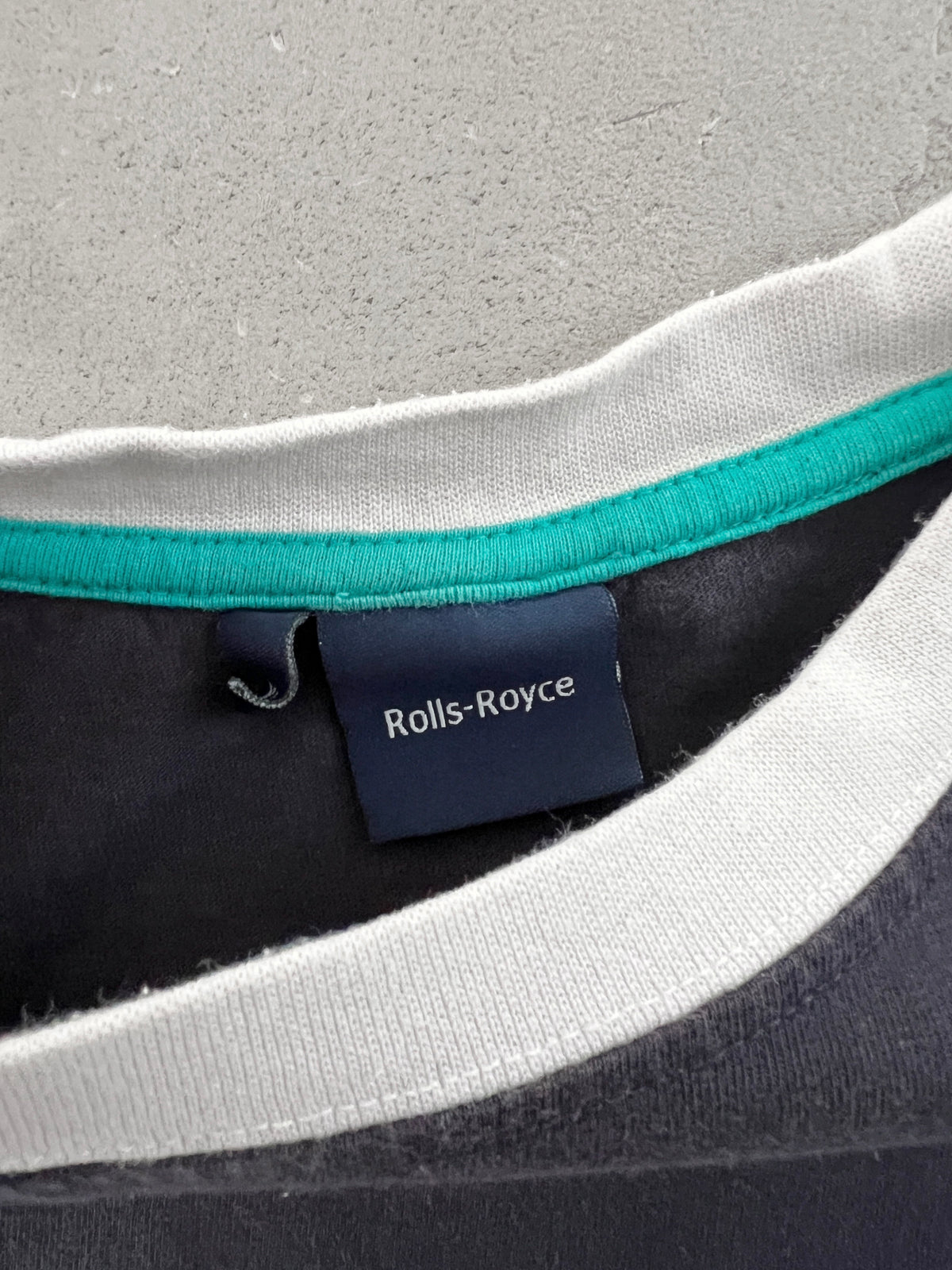 FADED NAVY ROLLS ROYCE TEE - 1990S - L/XL