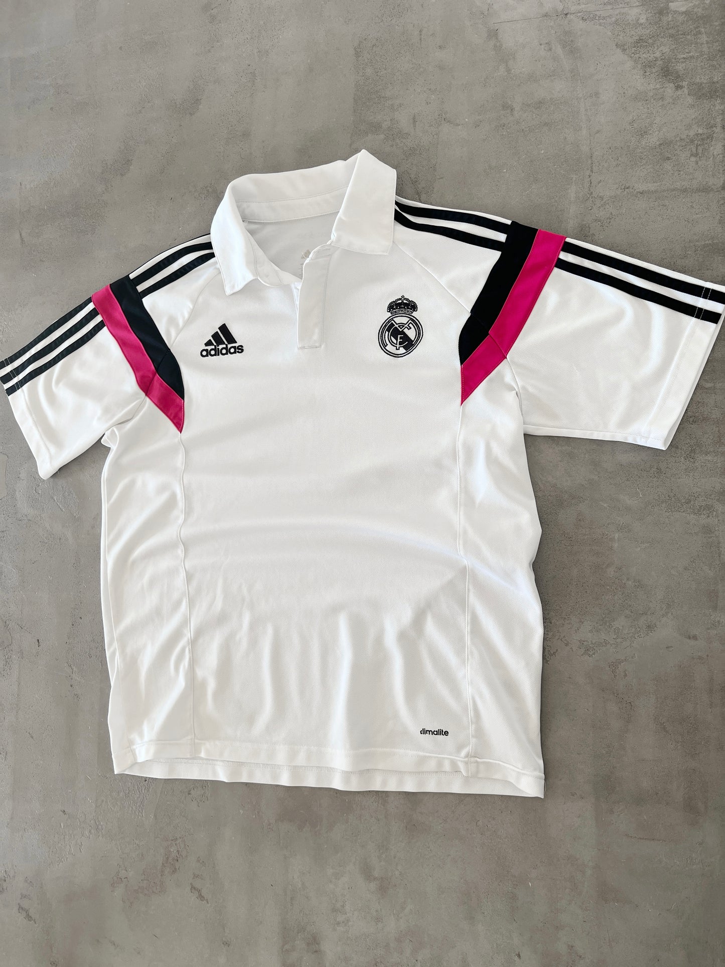 WHITE REAL MADRID ADIDAS POLO - 2000S - L