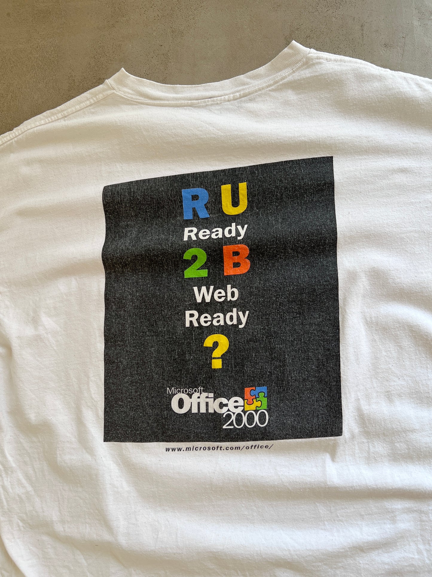 WHITE MICROSOFT OFFICE PROMO TEE - 2000S - L