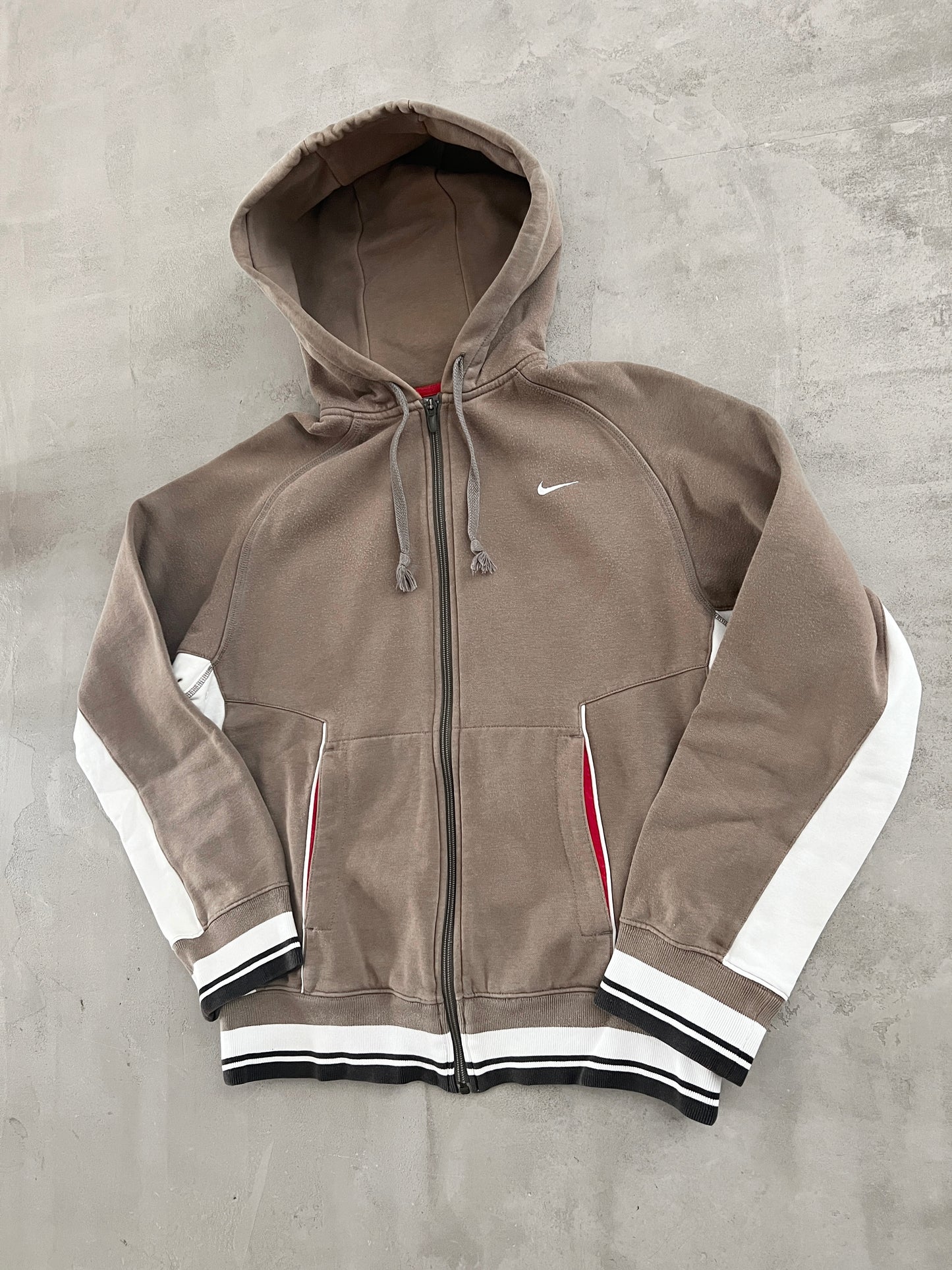 MOCHA NIKE ZIP UP HOODIE - 2000S - S