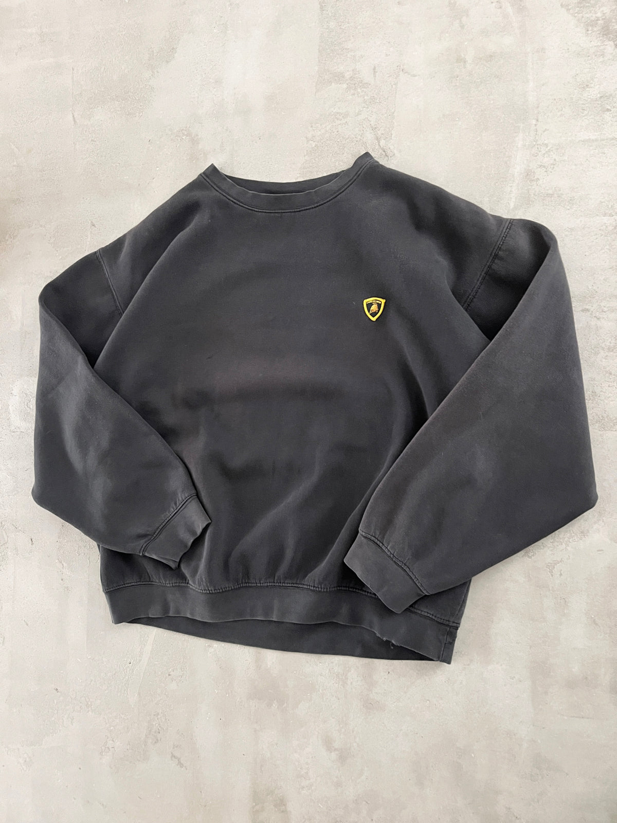 FADED BLACK LAMBORGHINI SWEATER - 1990S - S/M