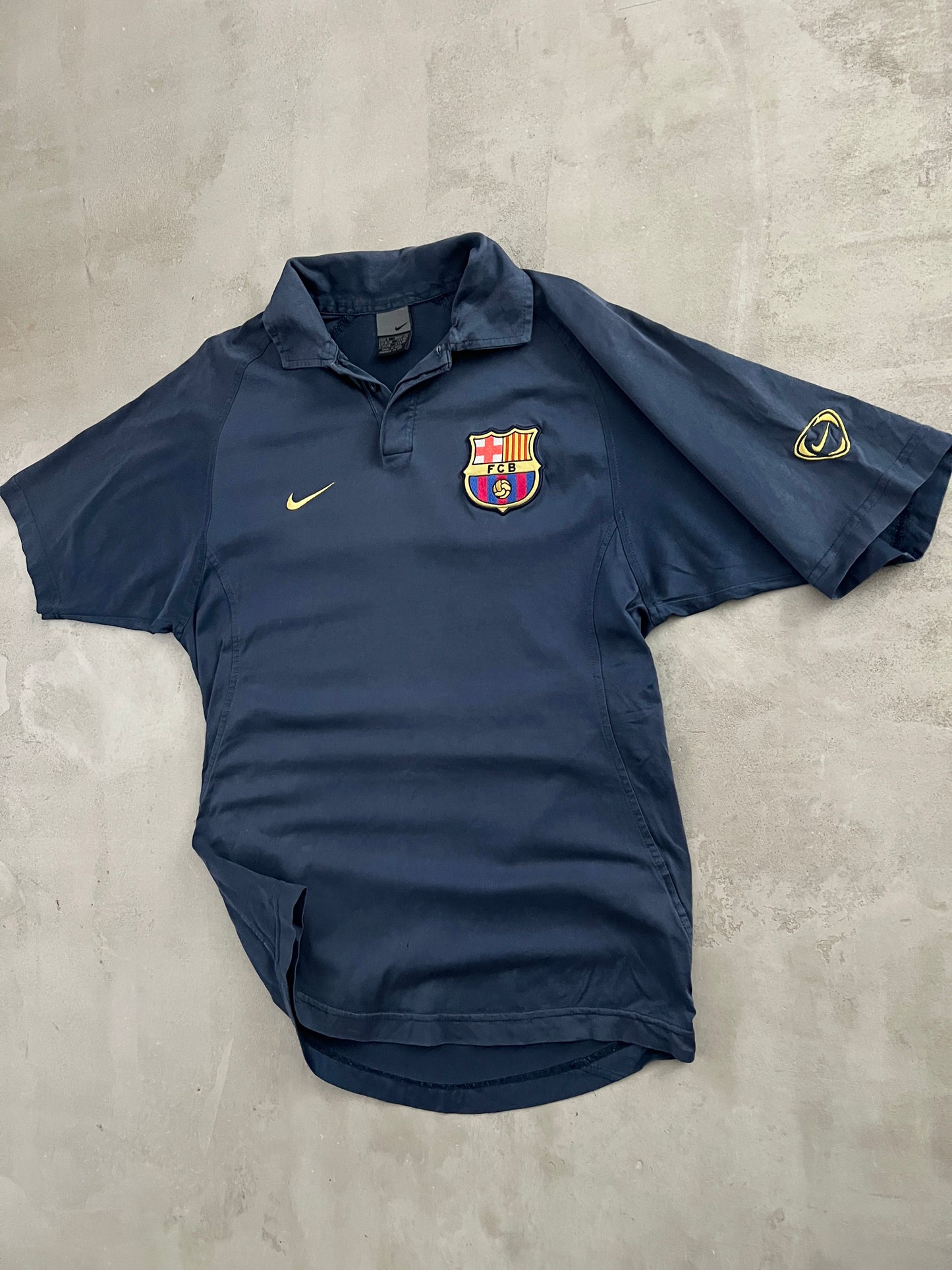 NAVY FC BARCELONA NIKE POLO - 2000S - S