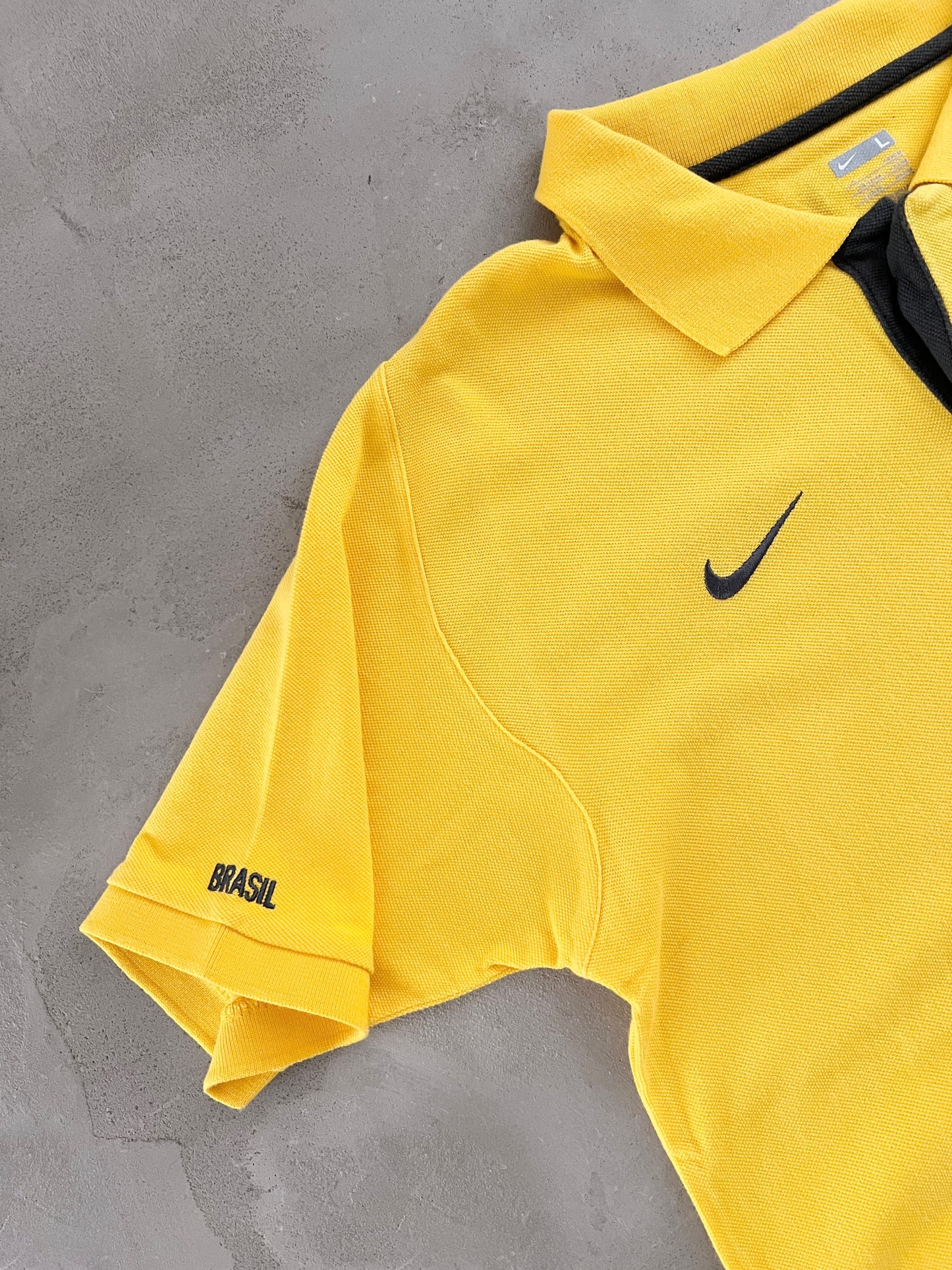 YELLOW BRAZIL NIKE POLO - 2000S - L