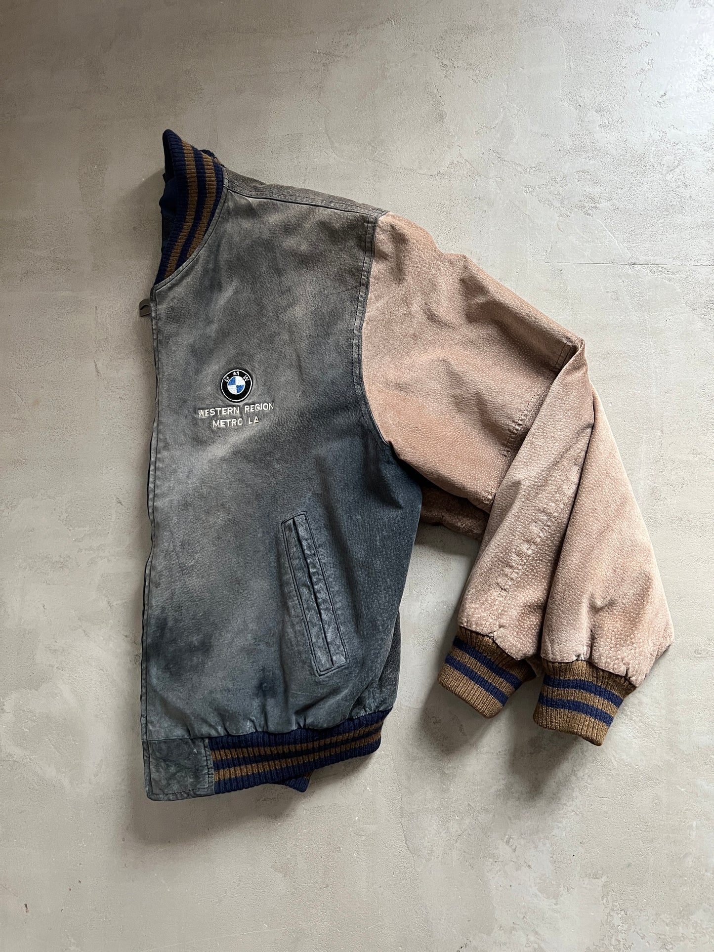 GREY/MOCHA BMW LA JACKET - 1990S - L/M