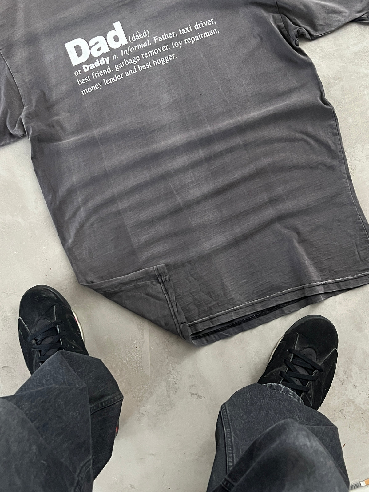 FADED GREY DAD TEE - 1990S - XL