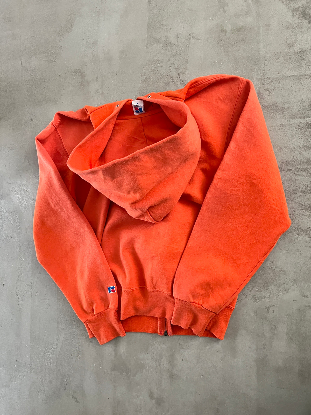 ORANGE RUSSELL ZIP HOODIE - 1990S - S