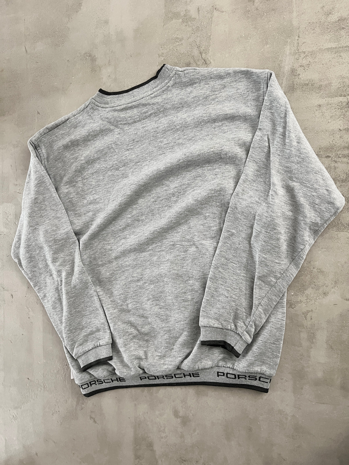 GREY PORSCHE SWEATER - 1990S - M