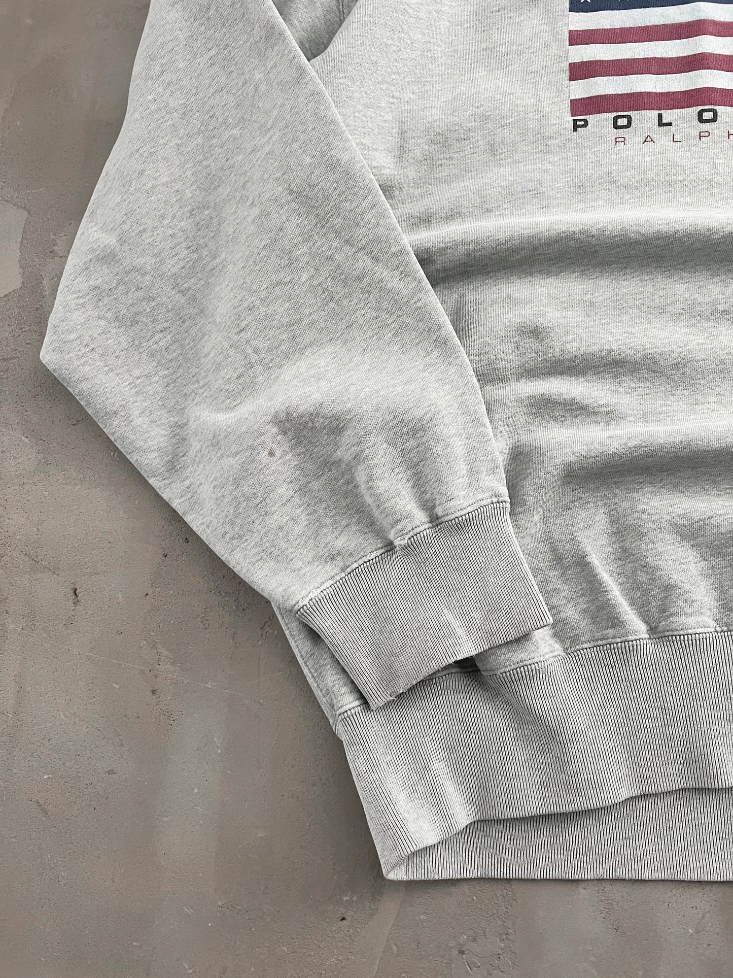 GREY RALPH LAUREN USA SWEATER - 1990S - XL