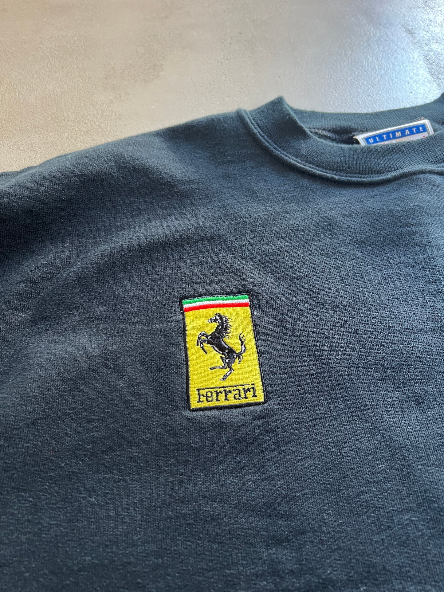 BLACK FERRARI SWEATER - 1990S - L/XL
