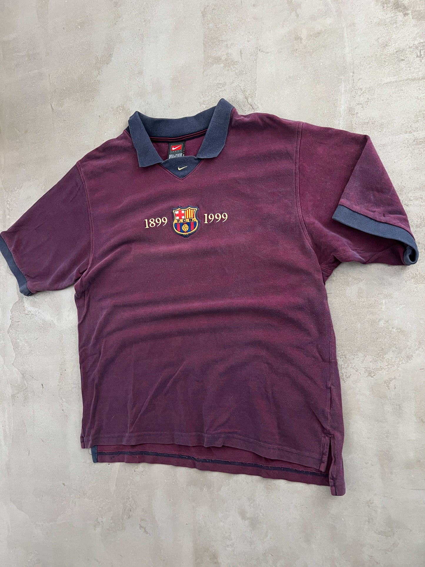 FADED PURPLE BARCA NIKE POLO - 1990S - L