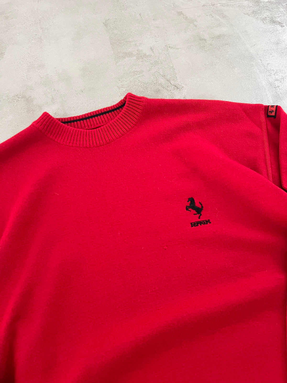 RED FERRARI KNIT SWEATER - 2000S - M/L