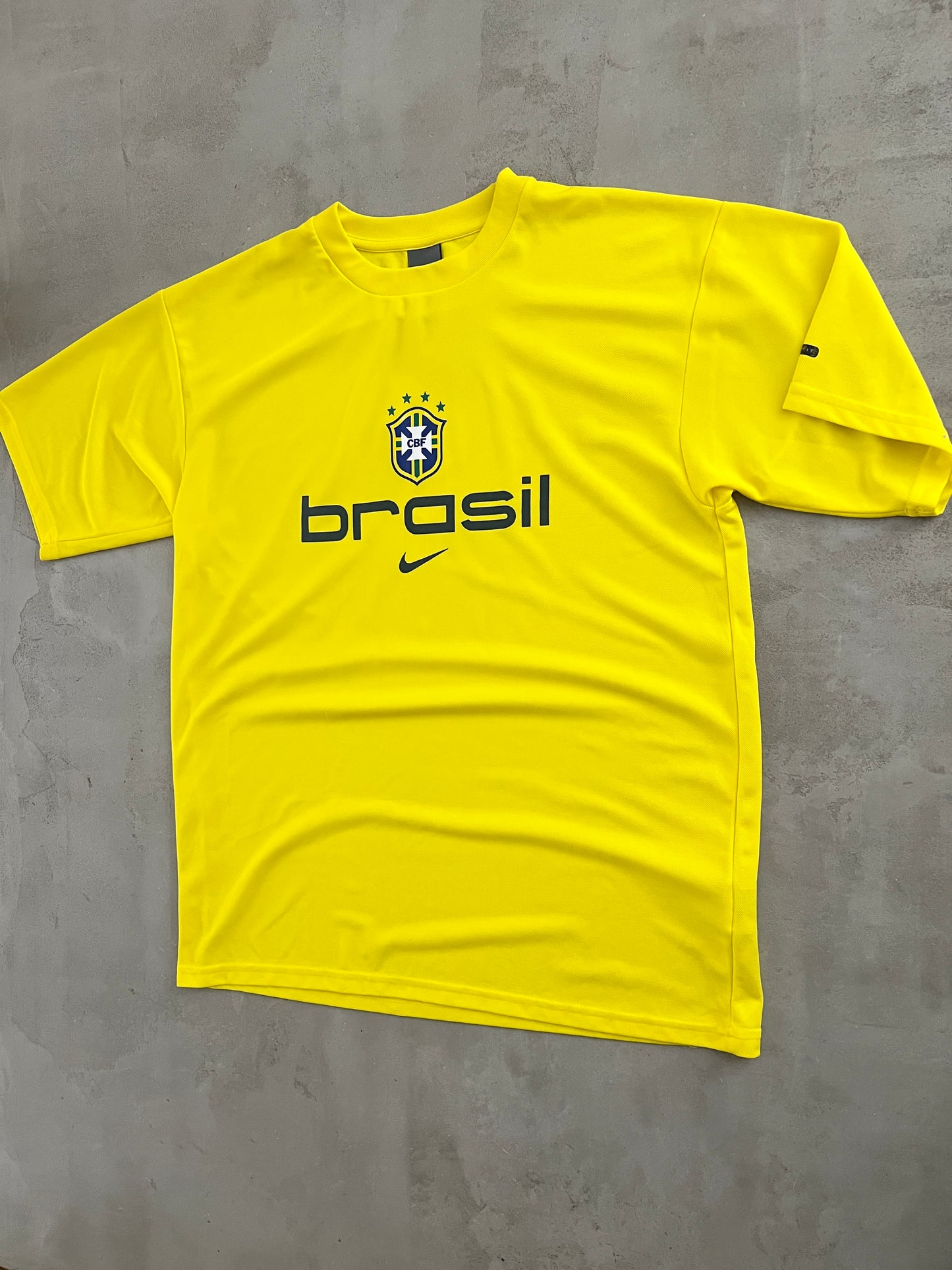 YELLOW BRAZIL NIKE JERSEY - 2000S - XL/L