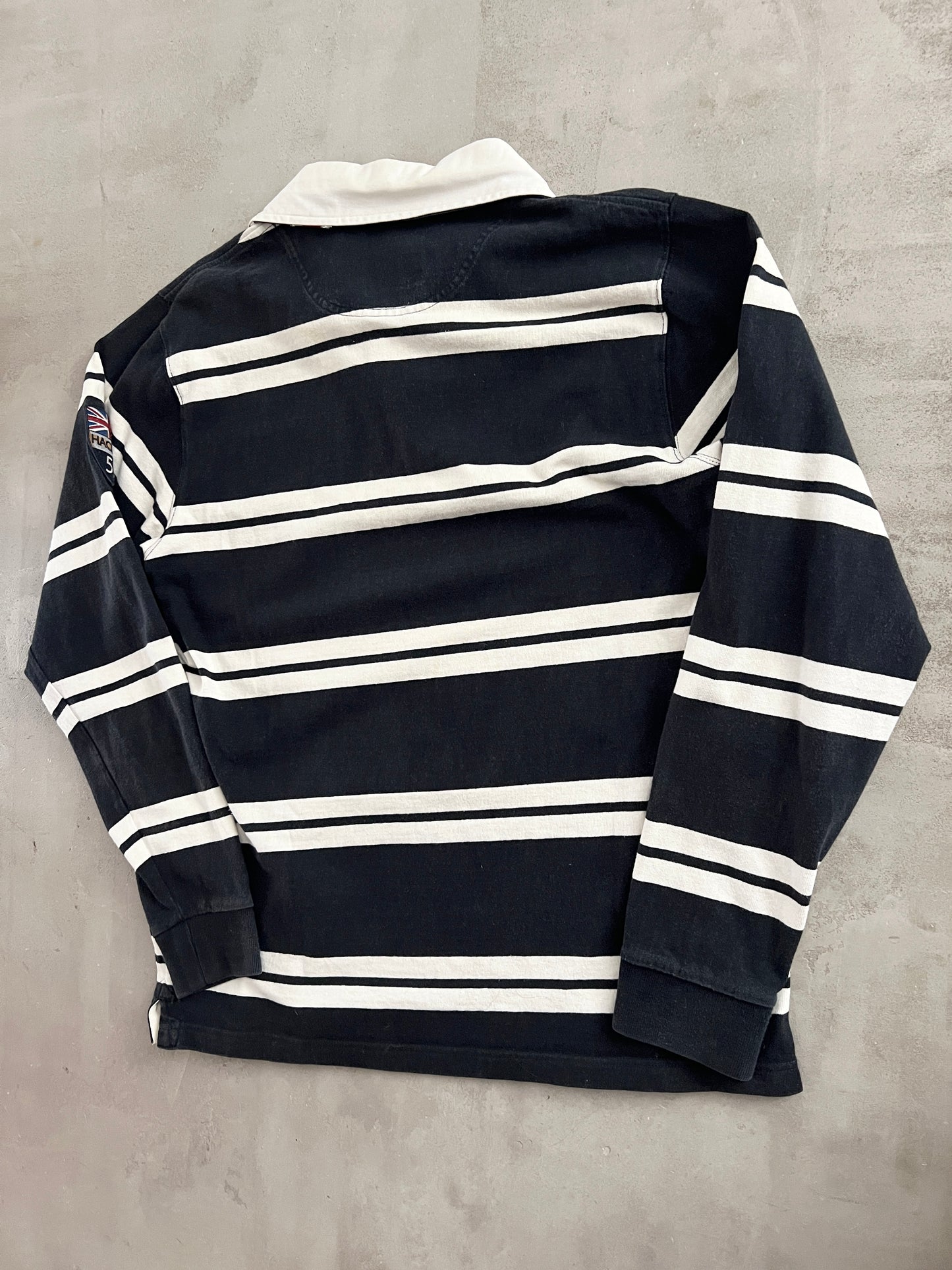 NAVY/CREME ASTON MARTIN LONGSLEEVE - 2000S - L