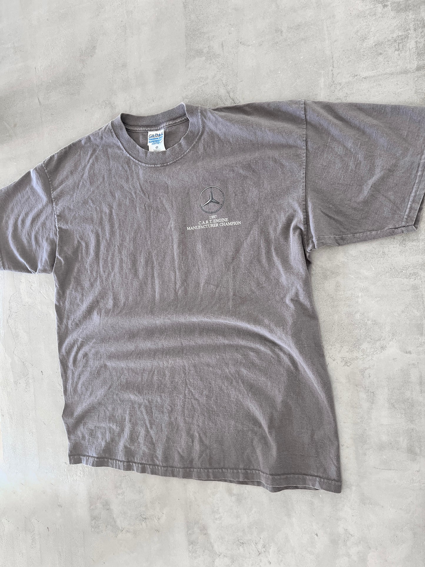 GREY MERCEDES BENZ TEE - 1990S - XXL