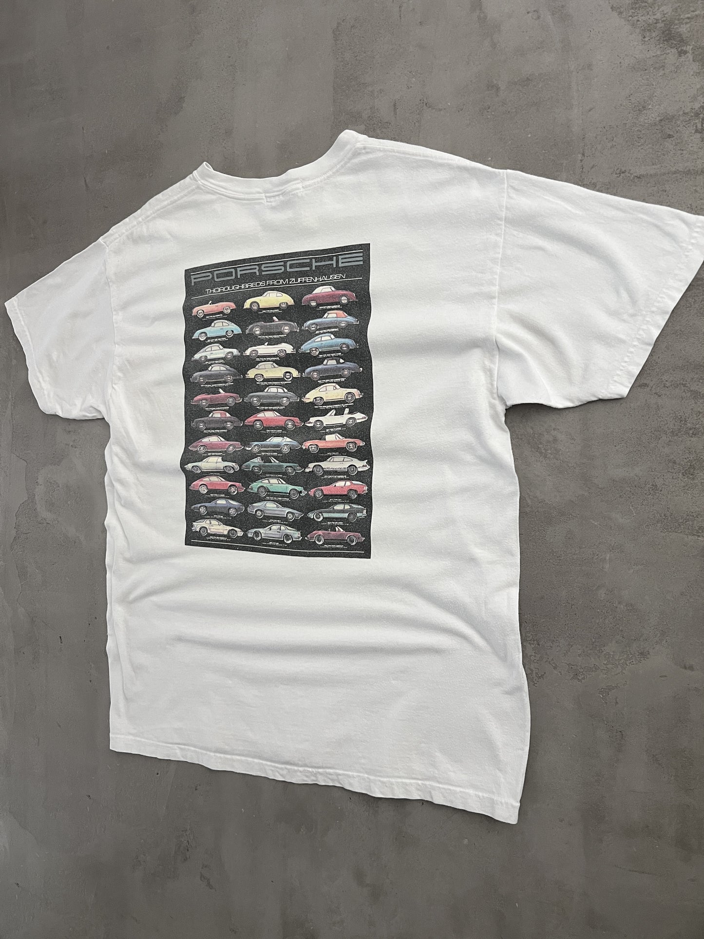 WHITE PORSCHE TEE - 1990S - L