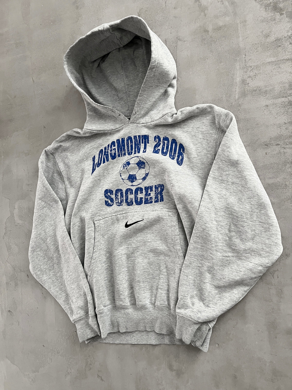 GREY NIKE SOCCER HOODIE - 2000S - S