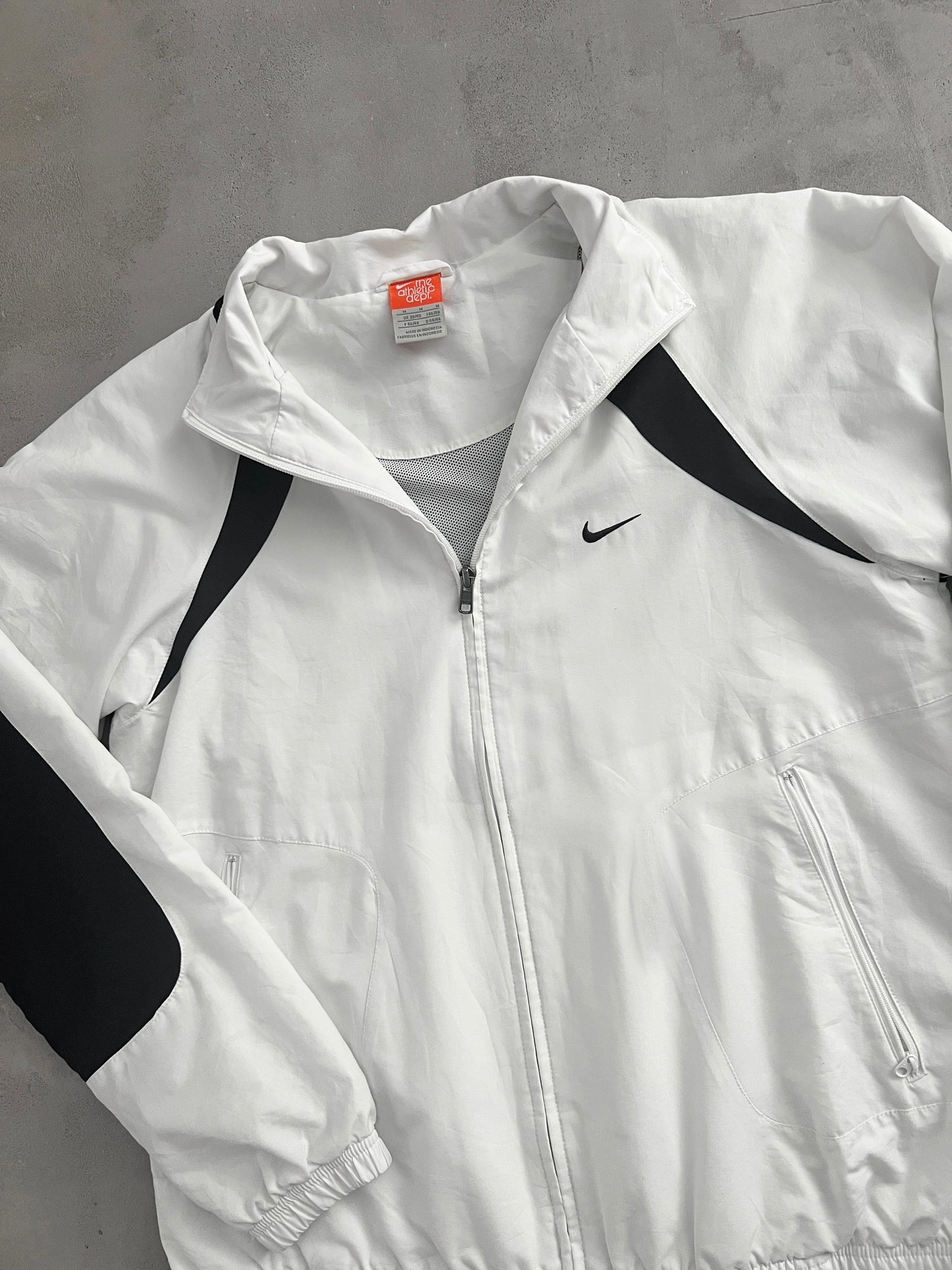 WHITE NIKE TRACK JACKET - 2000S - M