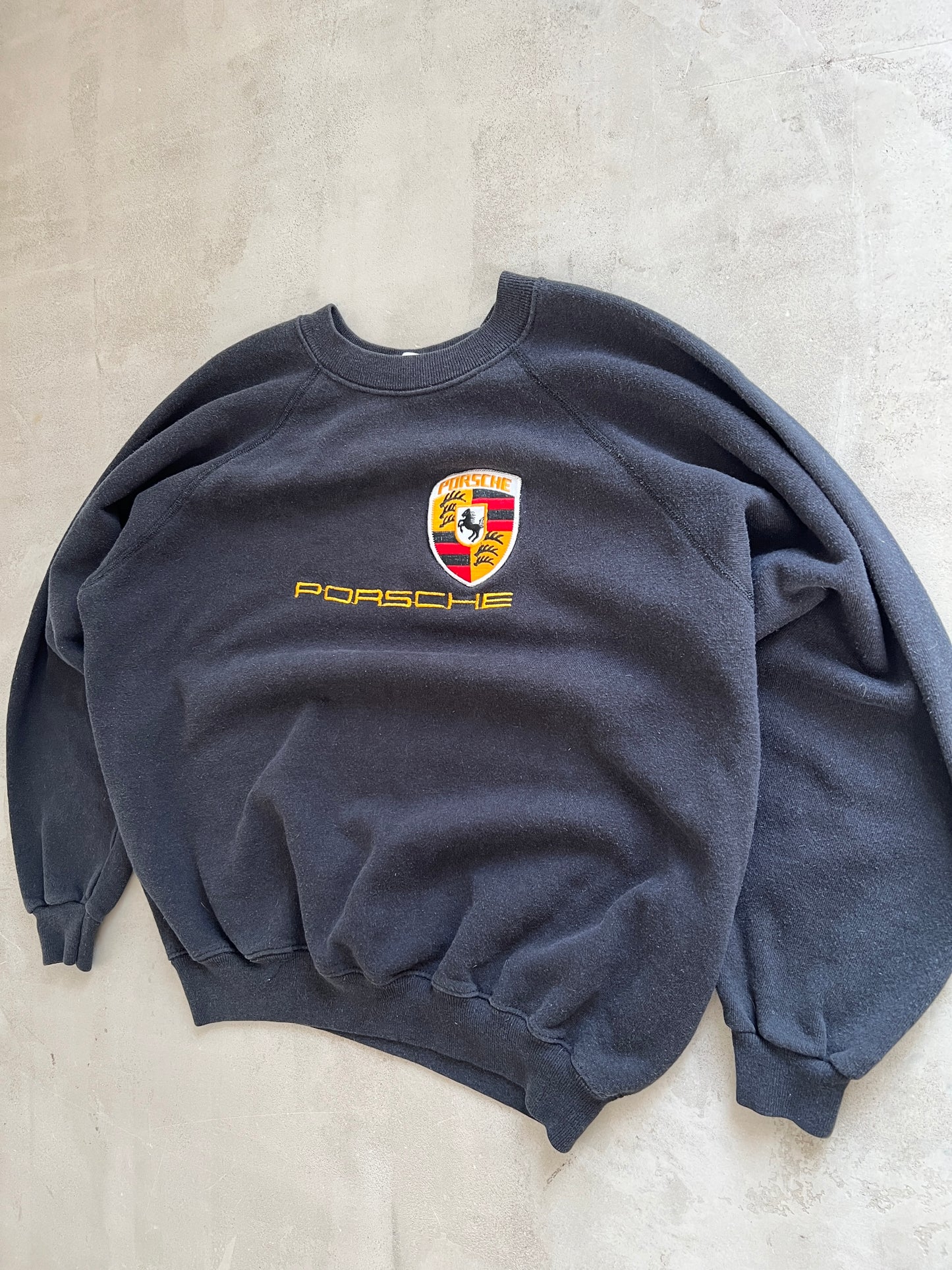 BLACK PORSCHE SWEATER - 1990S - S