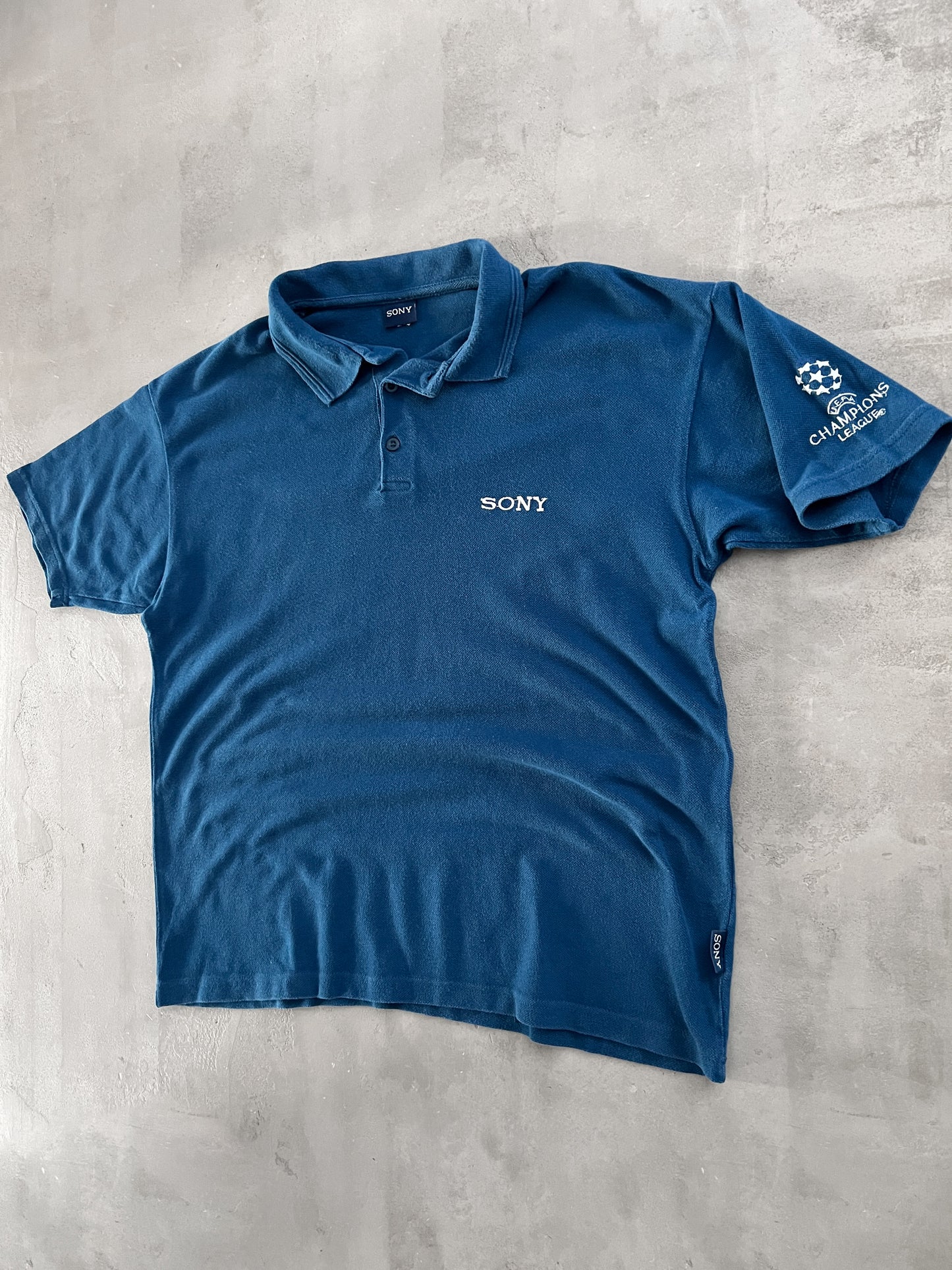 BLUE SONY X CHAMPIONS LEAGUE POLO - 2000S - M