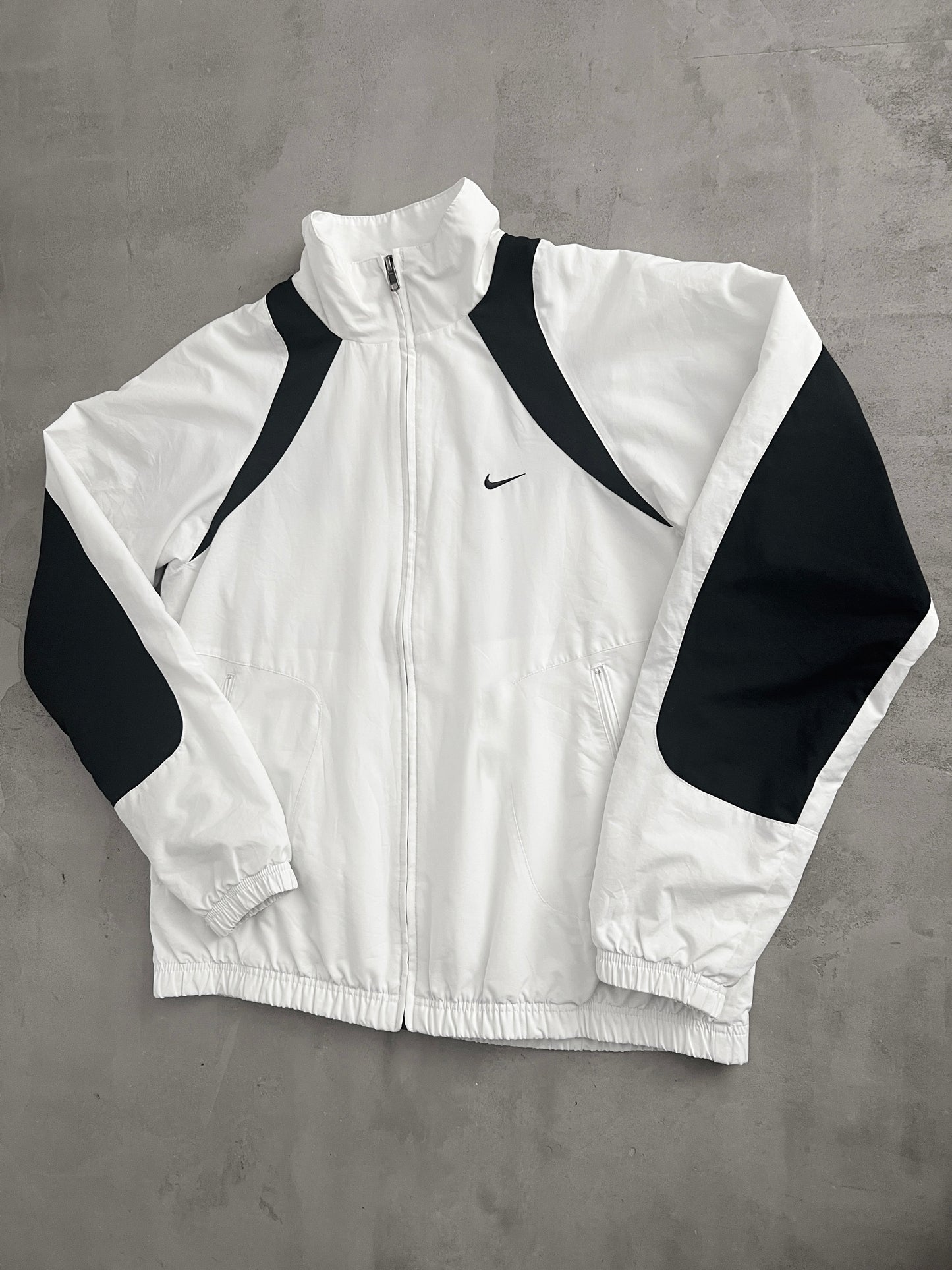 WHITE NIKE TRACK JACKET - 2000S - M