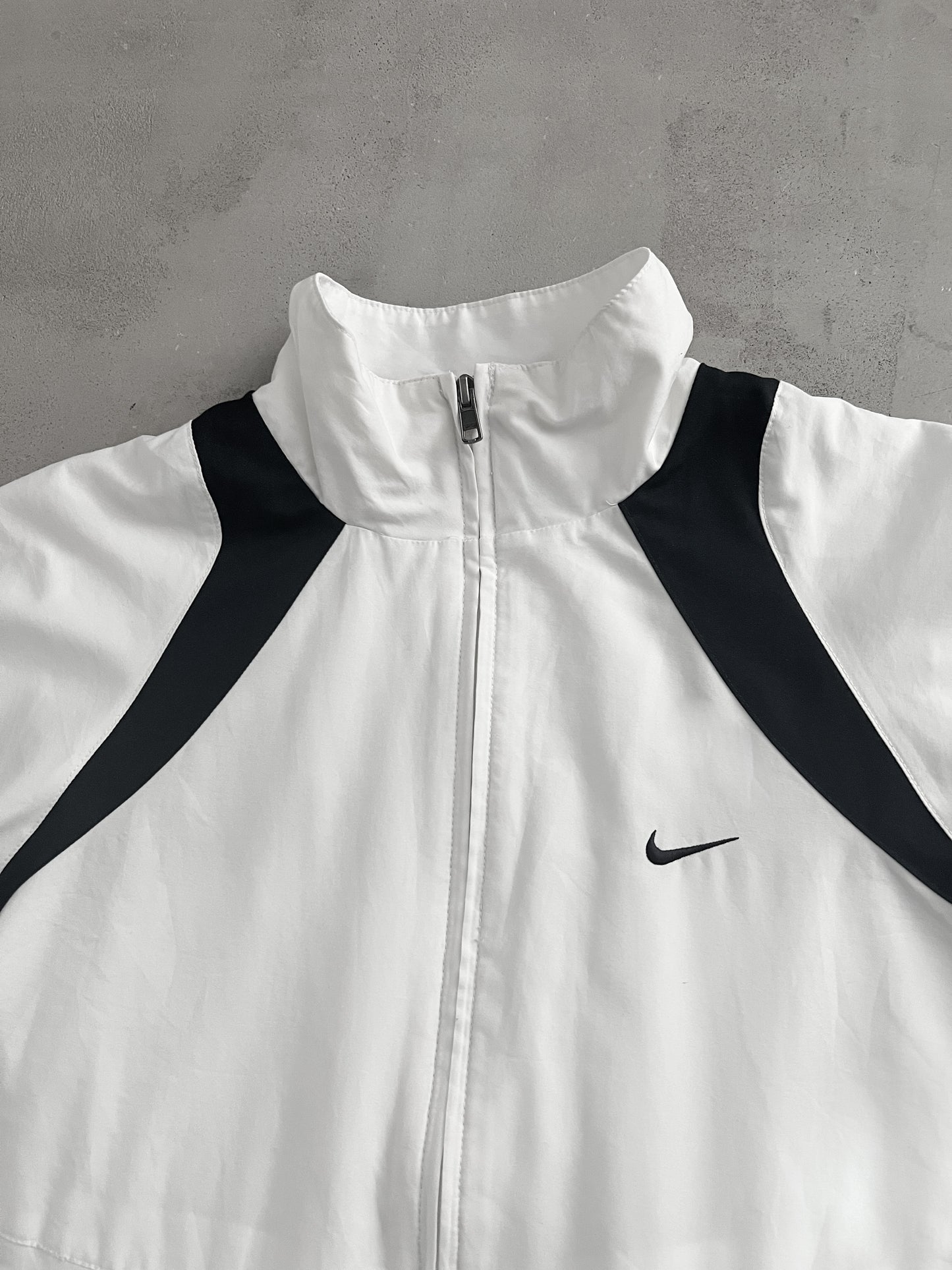 WHITE NIKE TRACK JACKET - 2000S - M