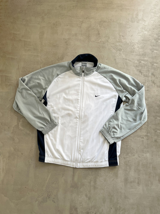 WHITE NIKE TRACK JACKET - 2000S - XL